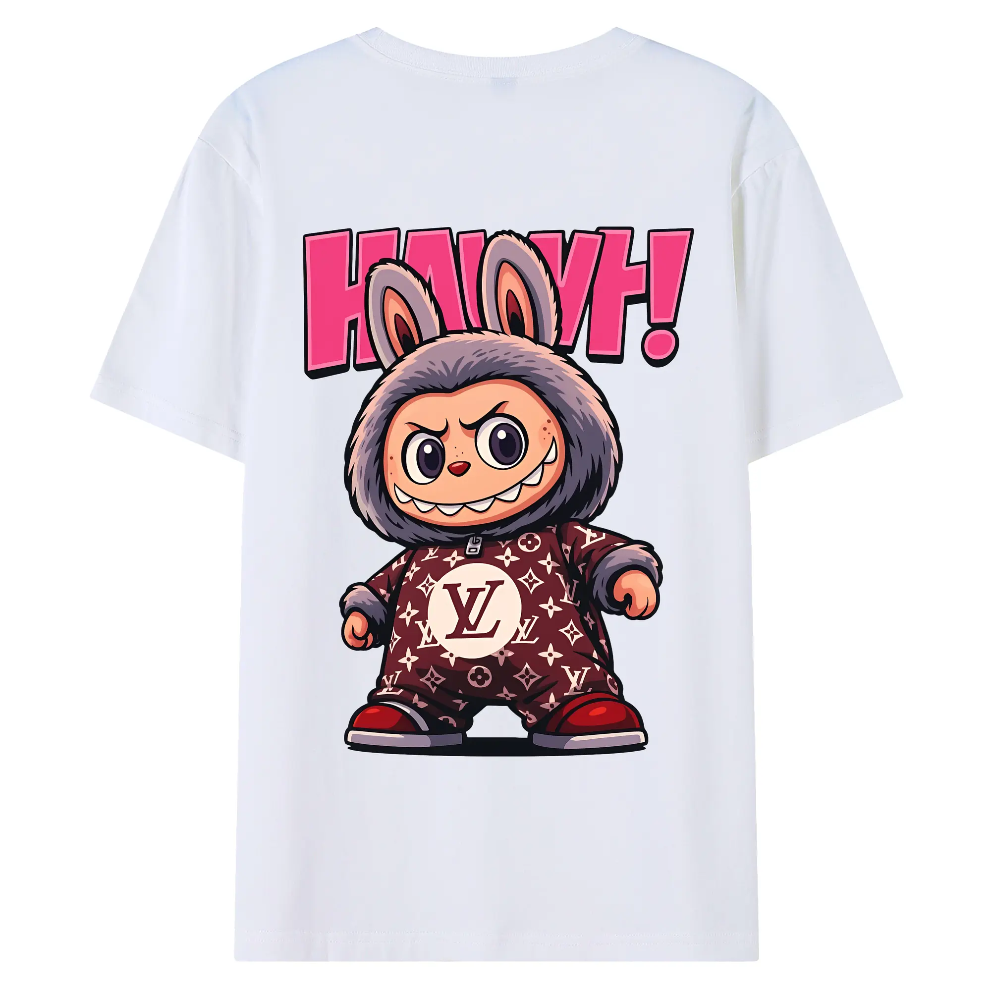 ラブブ グッズ ジモモ - 綿100％ 半袖Tシャツ ・ バックプリント ・ 快適 通気性 ・ 日常使い 散歩 スポーツ用