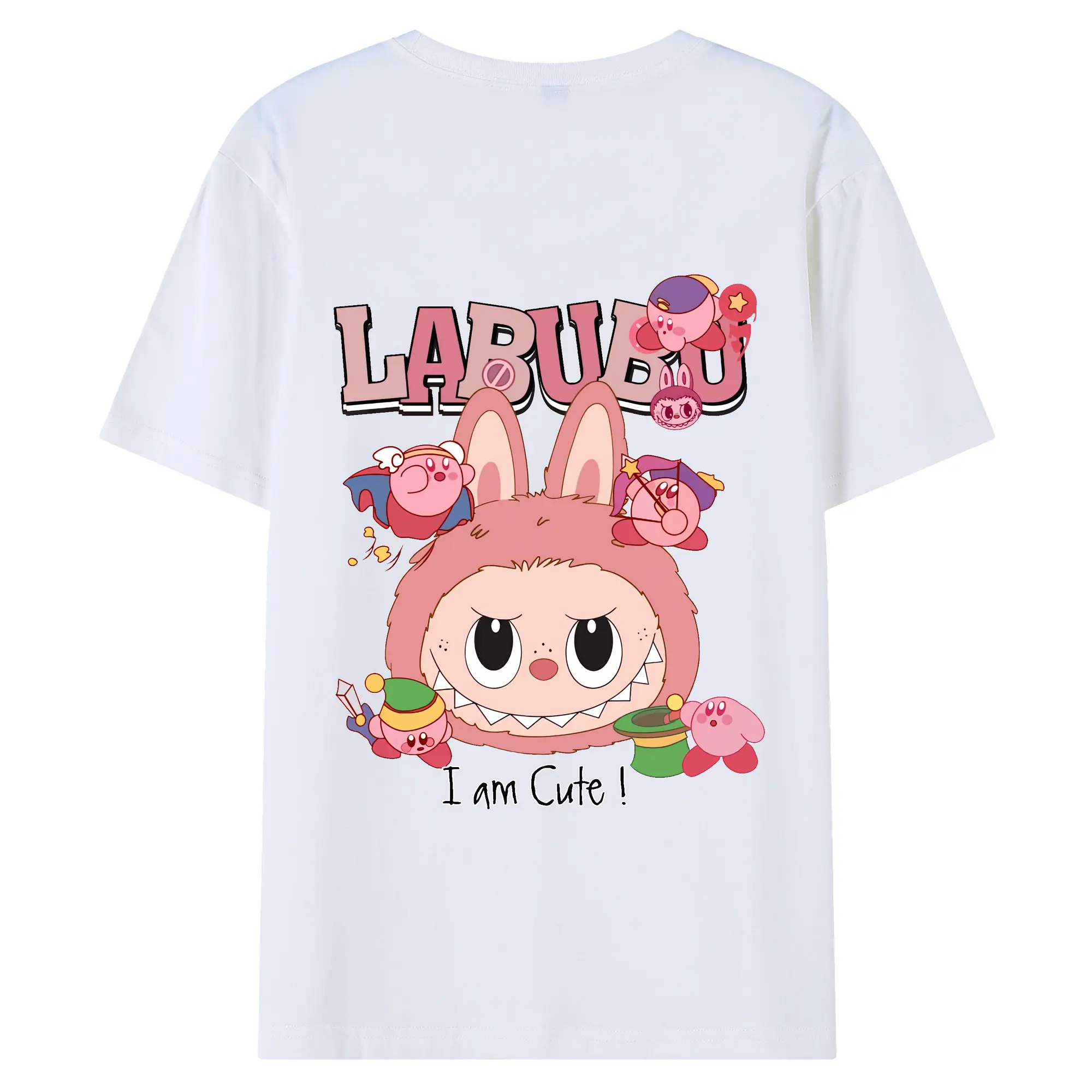 ラブブ グッズ ジモモ - 綿100％ 半袖Tシャツ ・ バックプリント ・ 快適 通気性 ・ 日常使い 散歩 スポーツ用