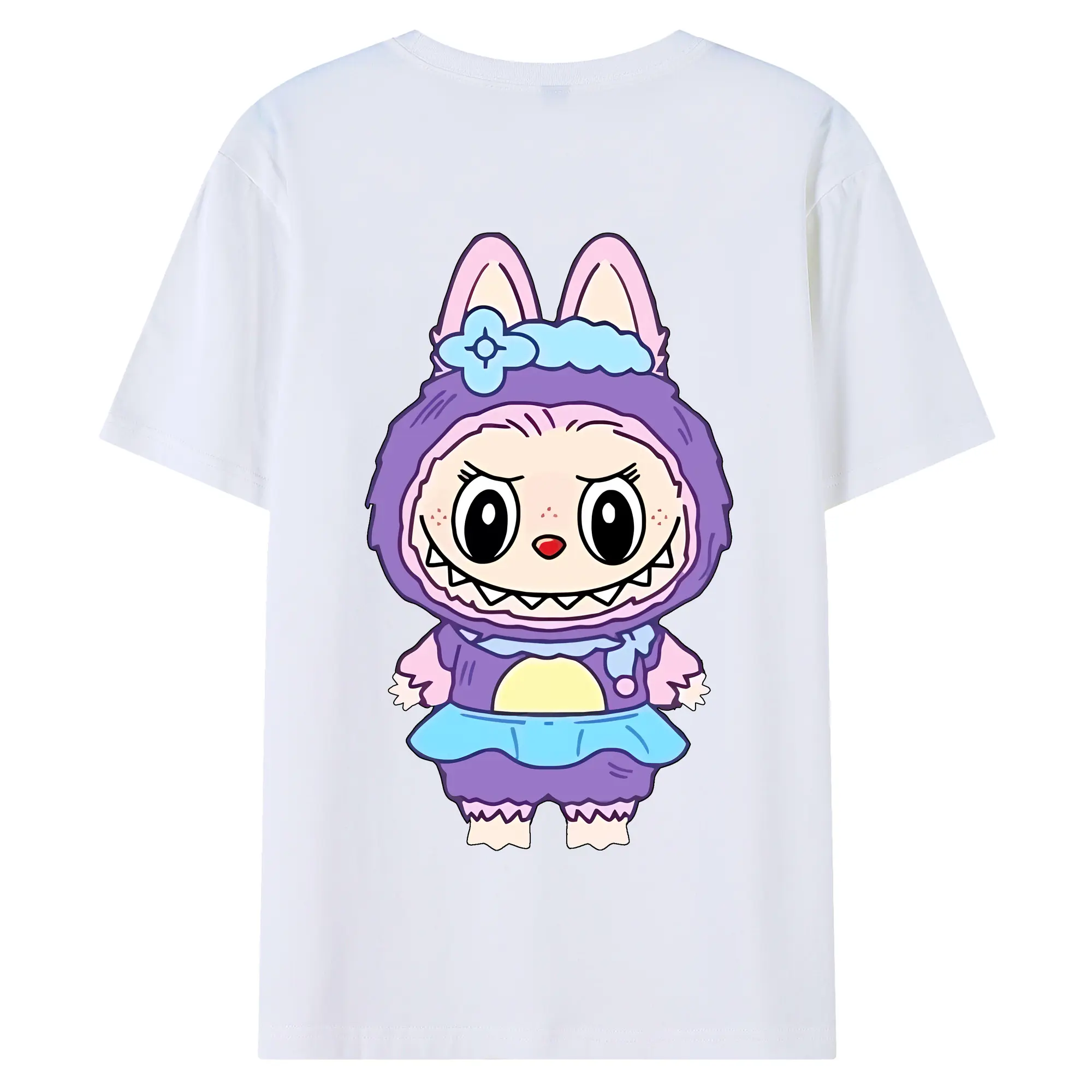 ラブブ グッズ ジモモ - 綿100％ 半袖Tシャツ ・ バックプリント ・ 快適 通気性 ・ 日常使い 散歩 スポーツ用