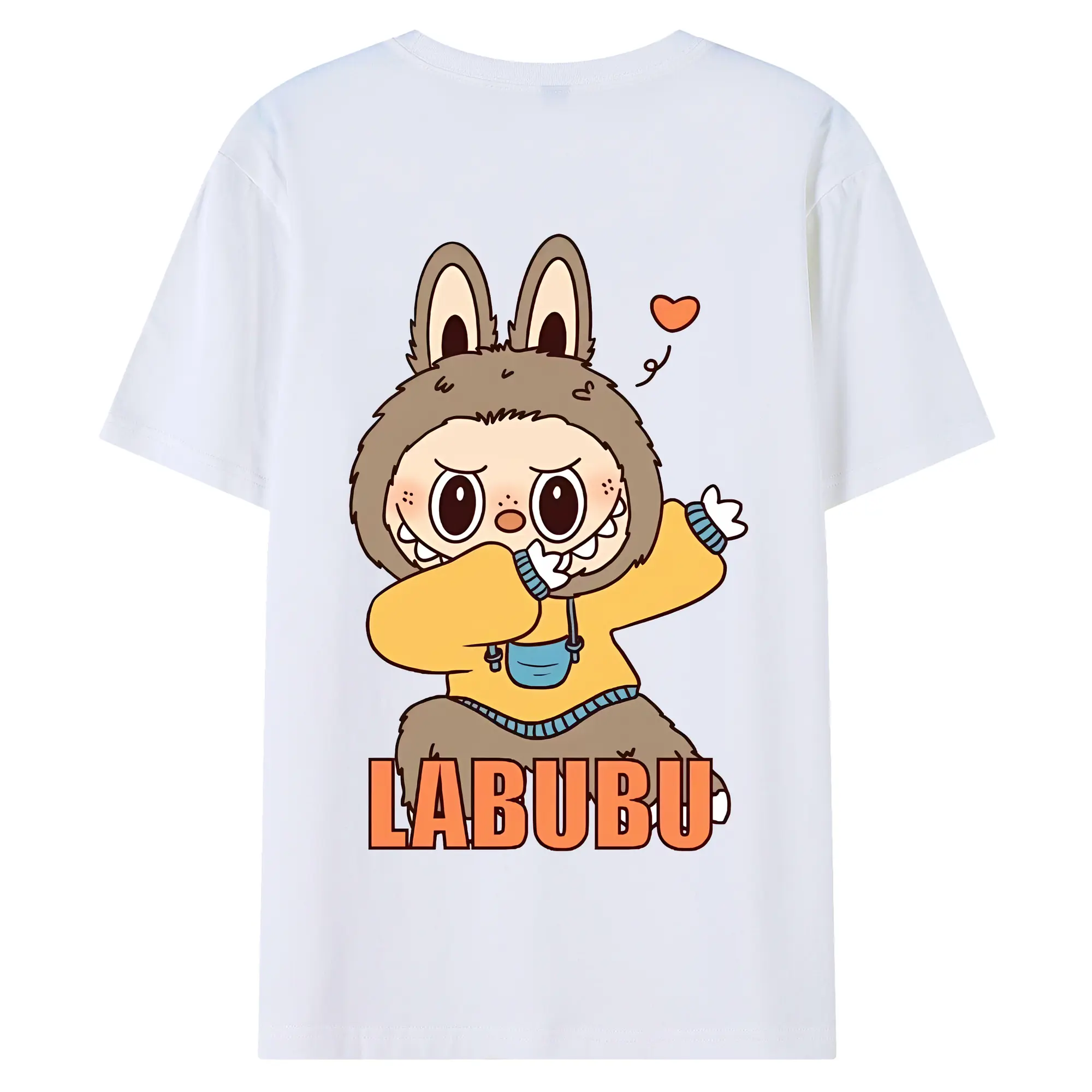 ラブブ グッズ ジモモ - 綿100％ 半袖Tシャツ ・ バックプリント ・ 快適 通気性 ・ 日常使い 散歩 スポーツ用