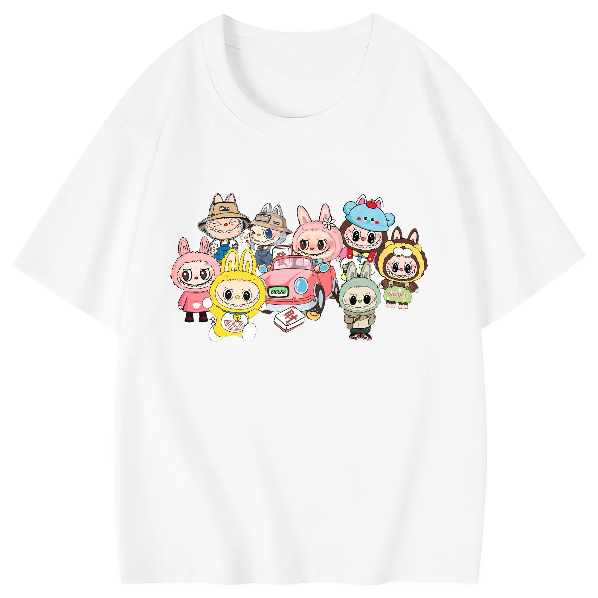 ラブブ グッズ ジモモ - 綿100％ キッズTシャツ ・ フロントプリント ・ 快適 通気性 ・ スポーツ カジュアル 散歩用