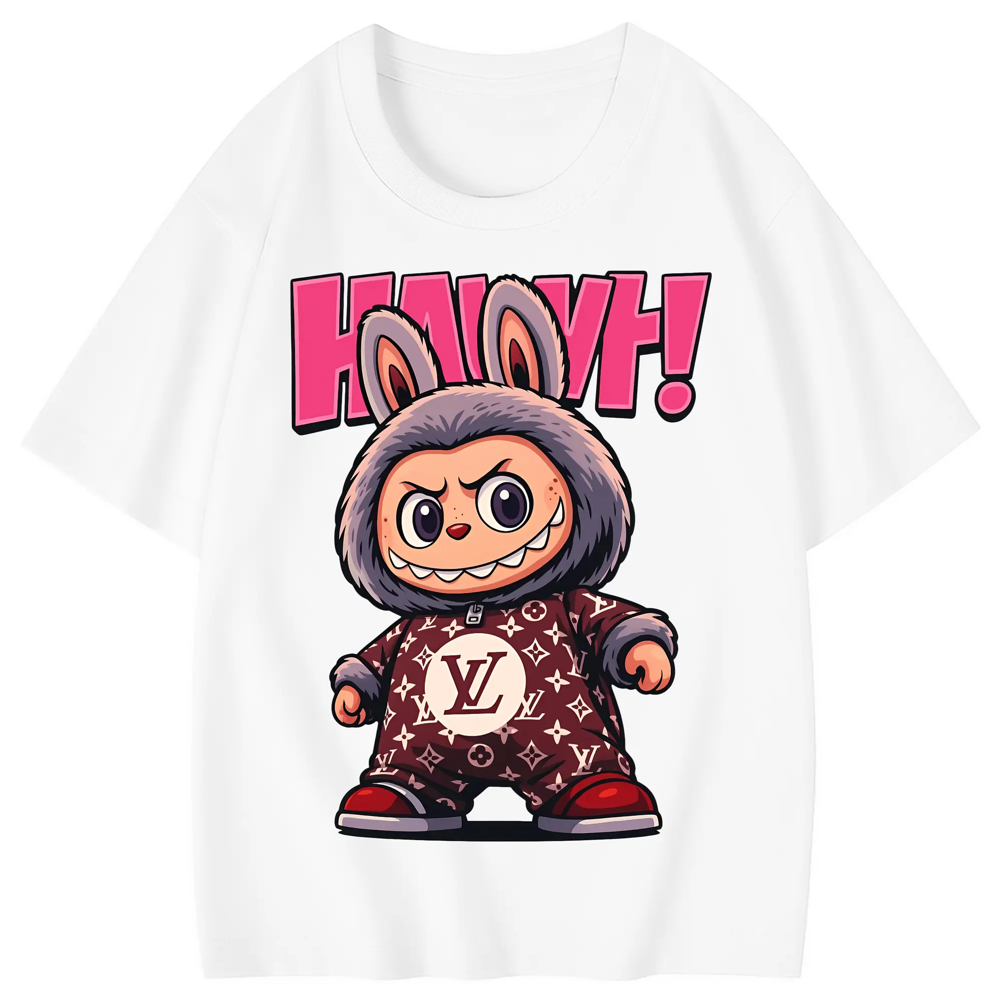 ラブブ グッズ ジモモ - 綿100％ キッズTシャツ ・ フロントプリント ・ 快適 通気性 ・ スポーツ カジュアル 散歩用