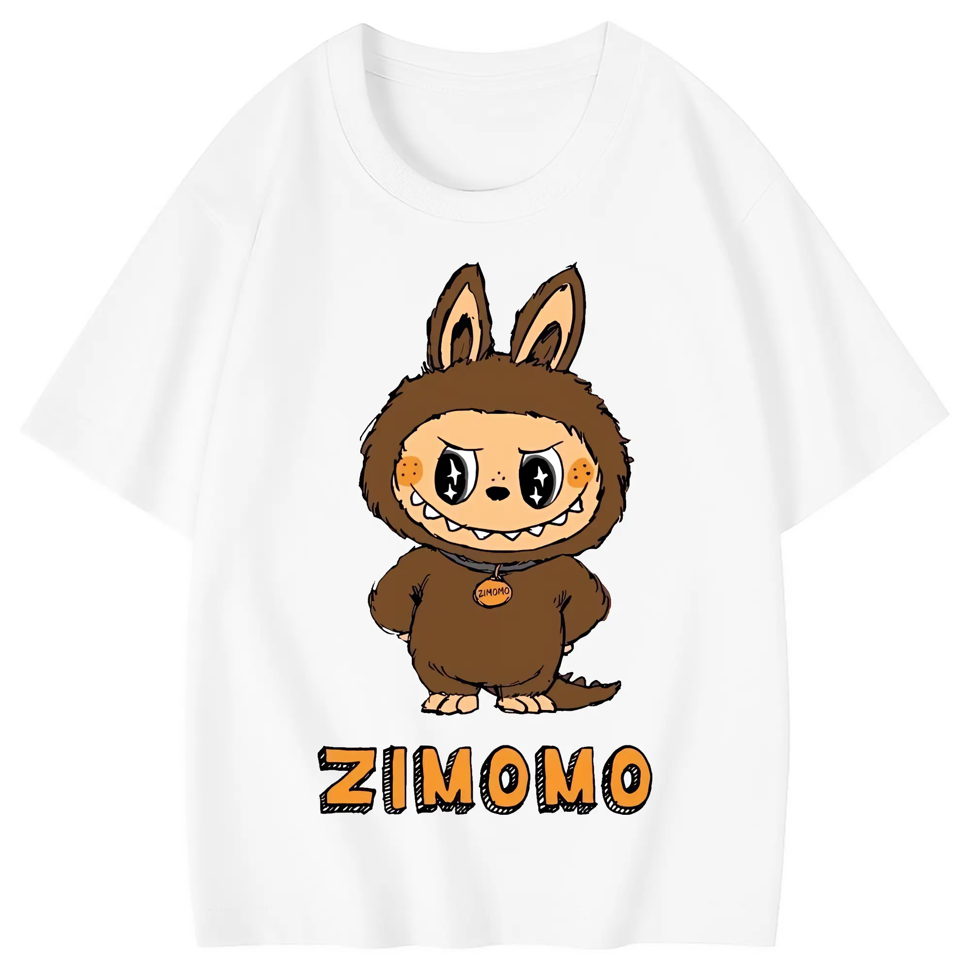 ラブブ グッズ ジモモ - 綿100％ キッズTシャツ ・ フロントプリント ・ 快適 通気性 ・ スポーツ カジュアル 散歩用