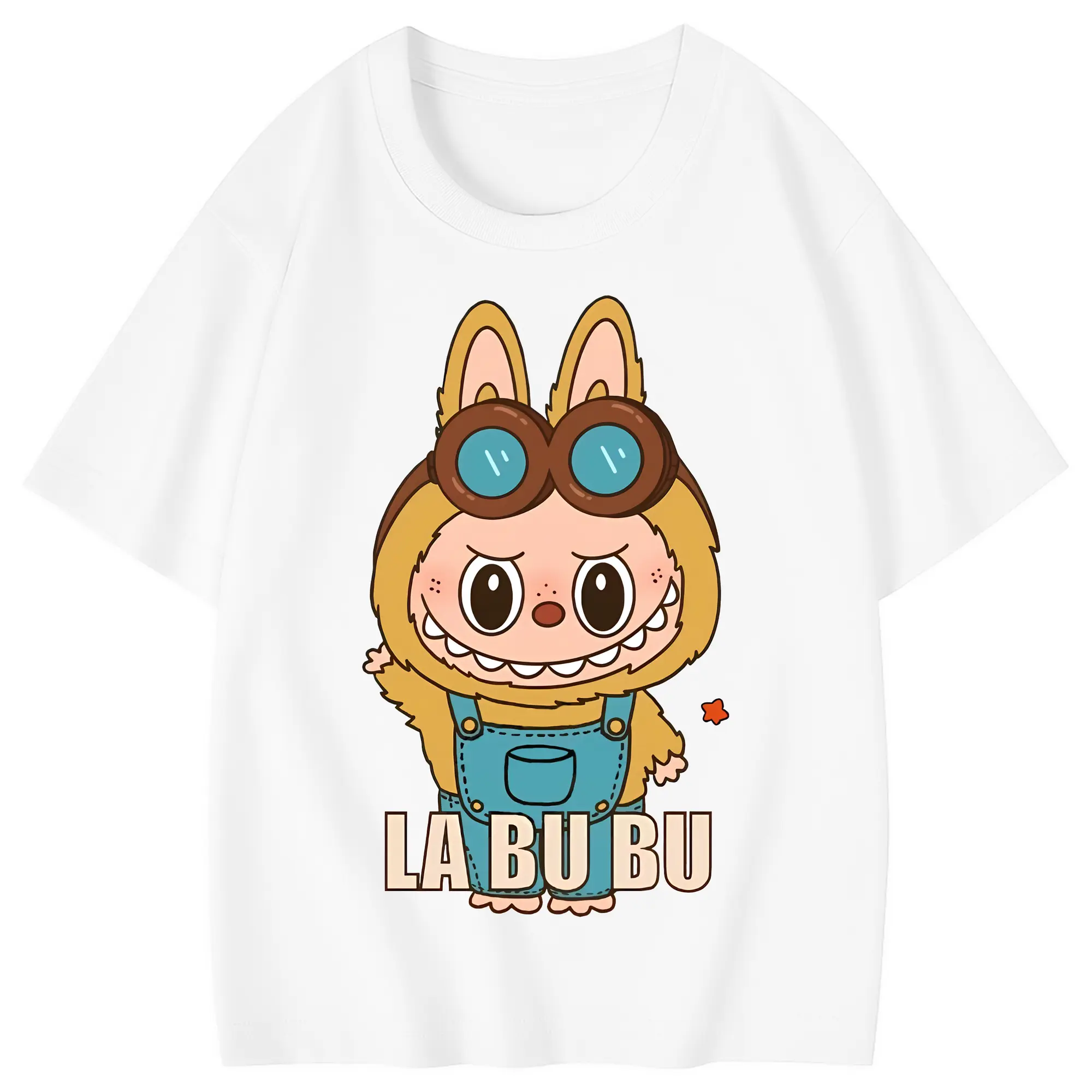 ラブブ グッズ ジモモ - 綿100％ キッズTシャツ ・ フロントプリント ・ 快適 通気性 ・ スポーツ カジュアル 散歩用