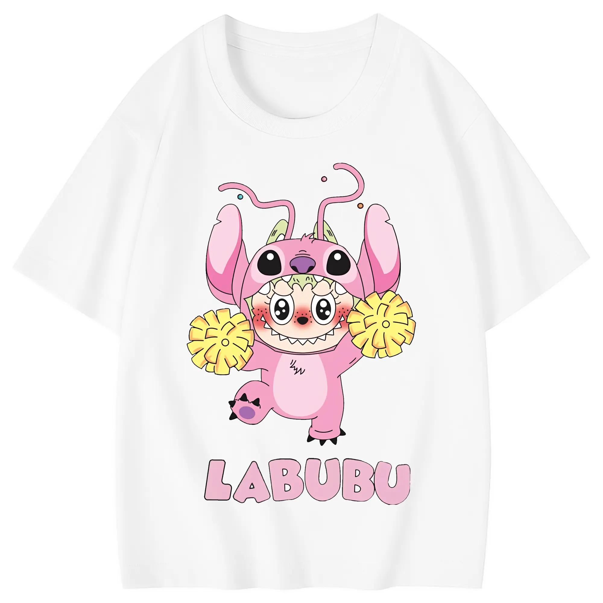 ラブブ グッズ ジモモ - 綿100％ キッズTシャツ ・ フロントプリント ・ 快適 通気性 ・ スポーツ カジュアル 散歩用