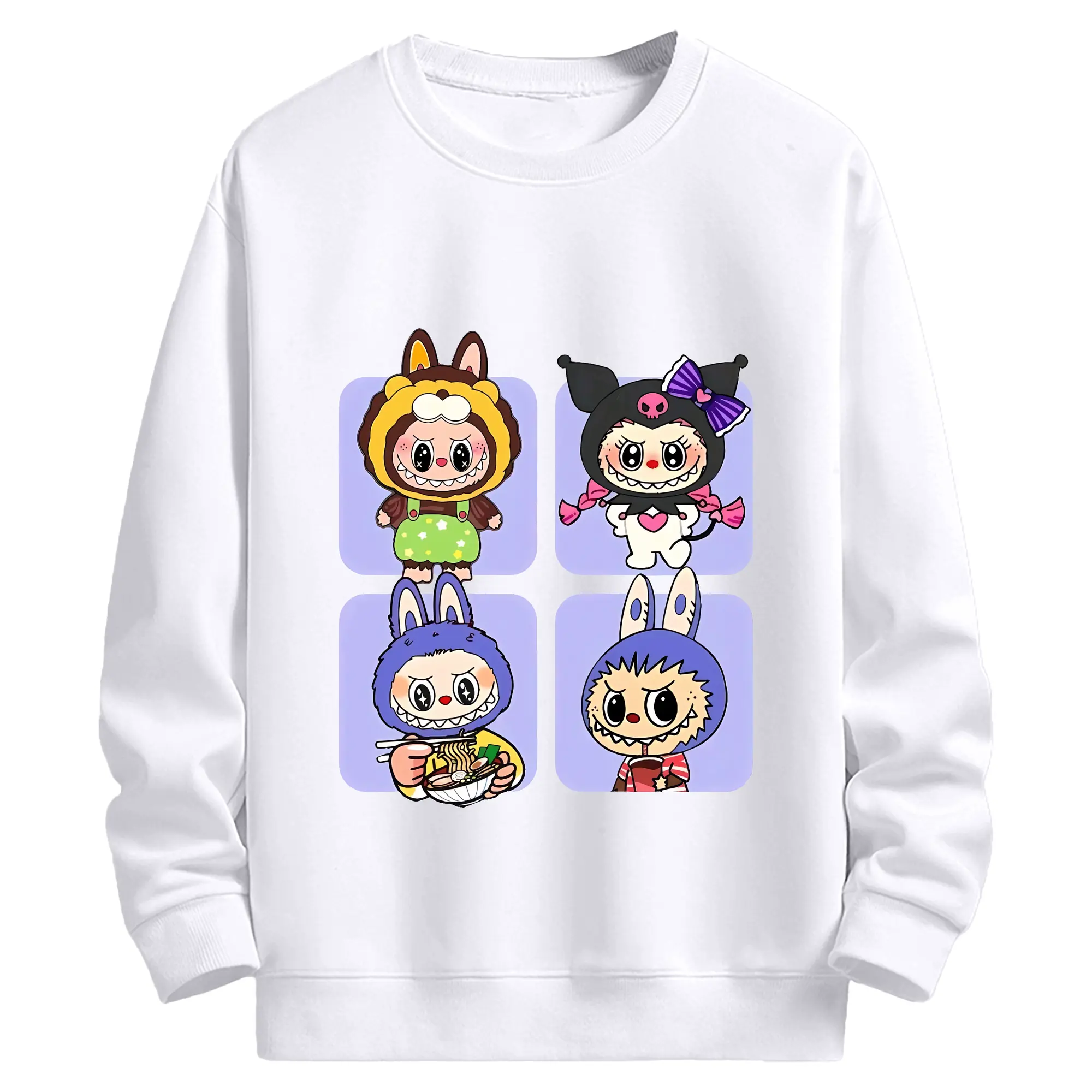 ラブブ グッズ ジモモ - 高品質 クルーネック スウェット ・ コットン59％ ポリエステル41％ ・ ユニセックス 長袖 トレーナー ・ カジュアル デイリー スポーツ 散歩用