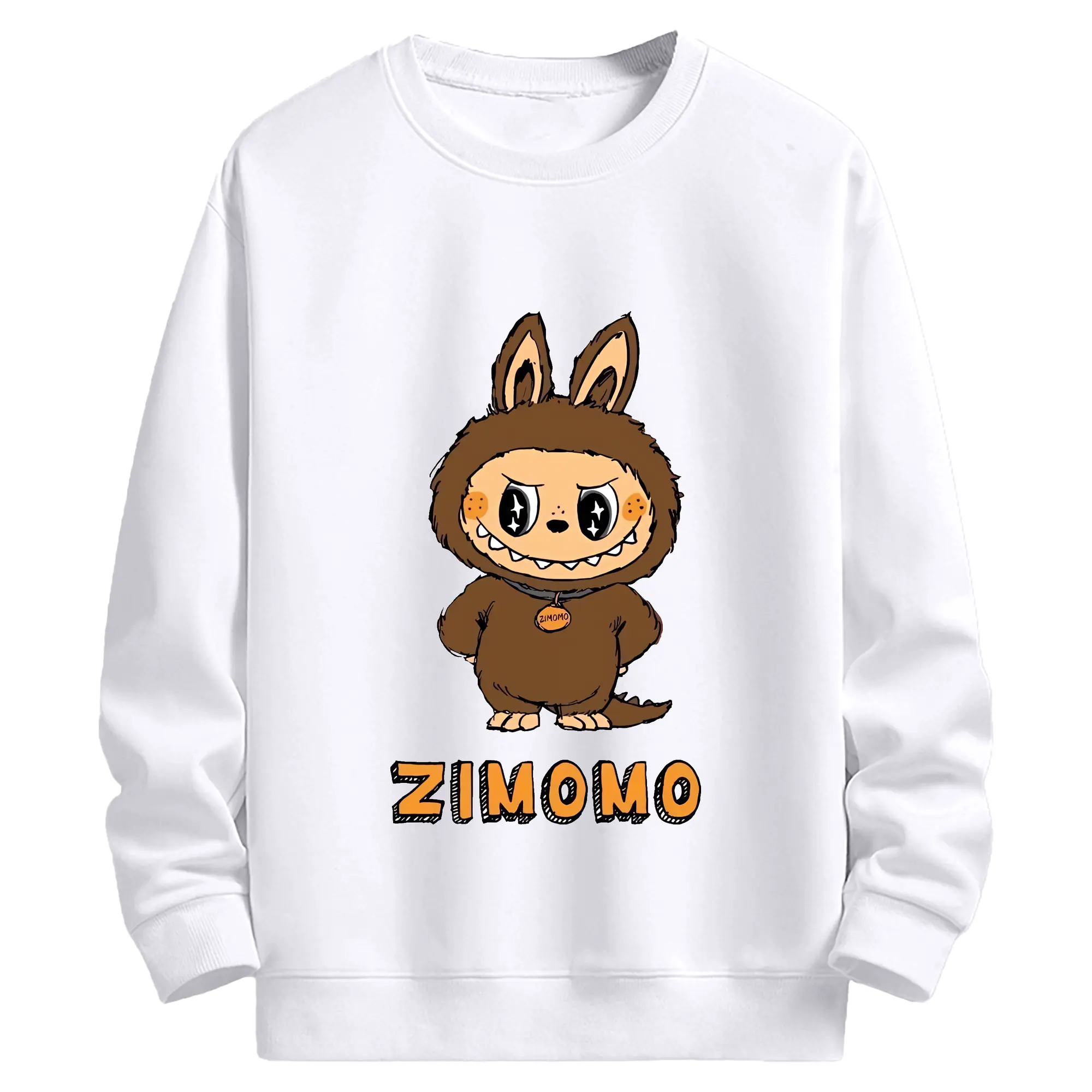 ラブブ グッズ ジモモ - 高品質 クルーネック スウェット ・ コットン59％ ポリエステル41％ ・ ユニセックス 長袖 トレーナー ・ カジュアル デイリー スポーツ 散歩用