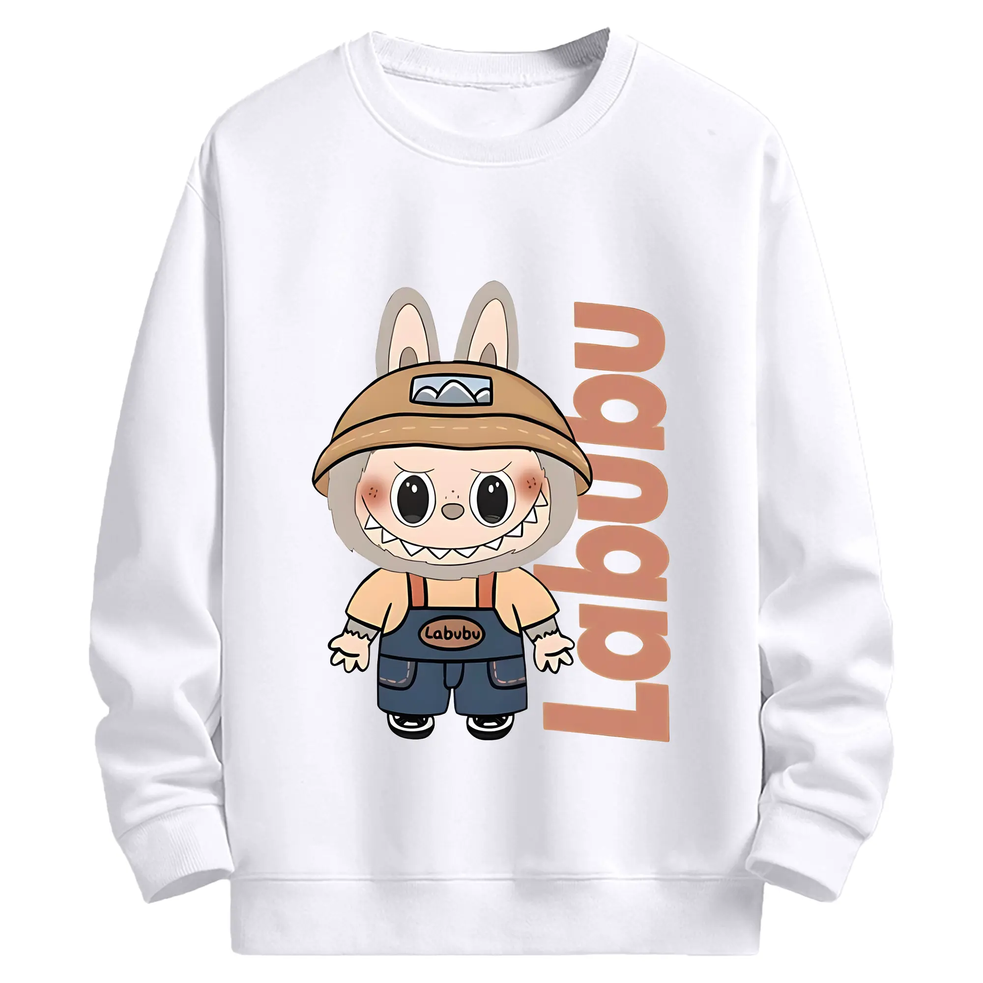 ラブブ グッズ ジモモ - 高品質 クルーネック スウェット ・ コットン59％ ポリエステル41％ ・ ユニセックス 長袖 トレーナー ・ カジュアル デイリー スポーツ 散歩用