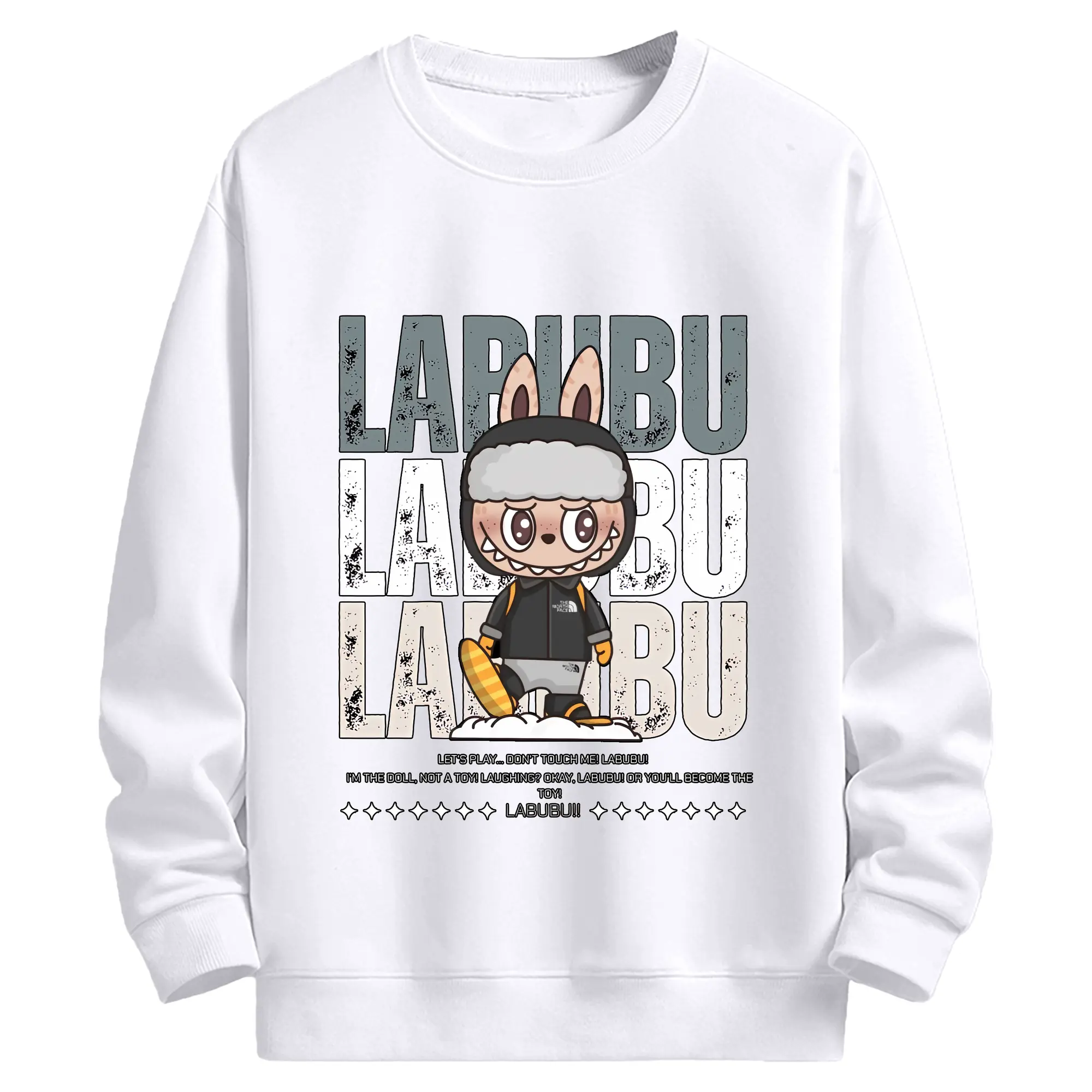 ラブブ グッズ ジモモ - 高品質 クルーネック スウェット ・ コットン59％ ポリエステル41％ ・ ユニセックス 長袖 トレーナー ・ カジュアル デイリー スポーツ 散歩用