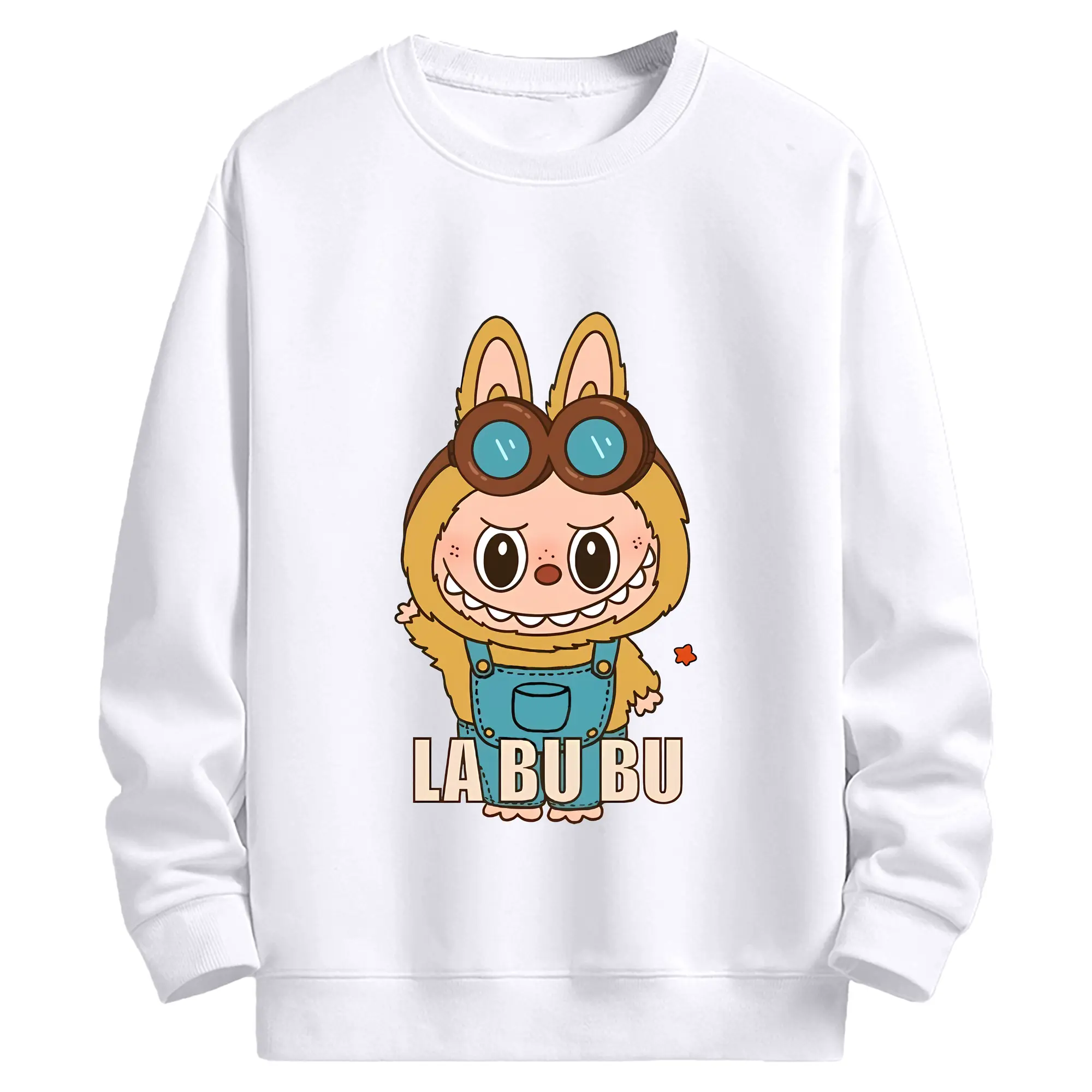 ラブブ グッズ ジモモ - 高品質 クルーネック スウェット ・ コットン59％ ポリエステル41％ ・ ユニセックス 長袖 トレーナー ・ カジュアル デイリー スポーツ 散歩用