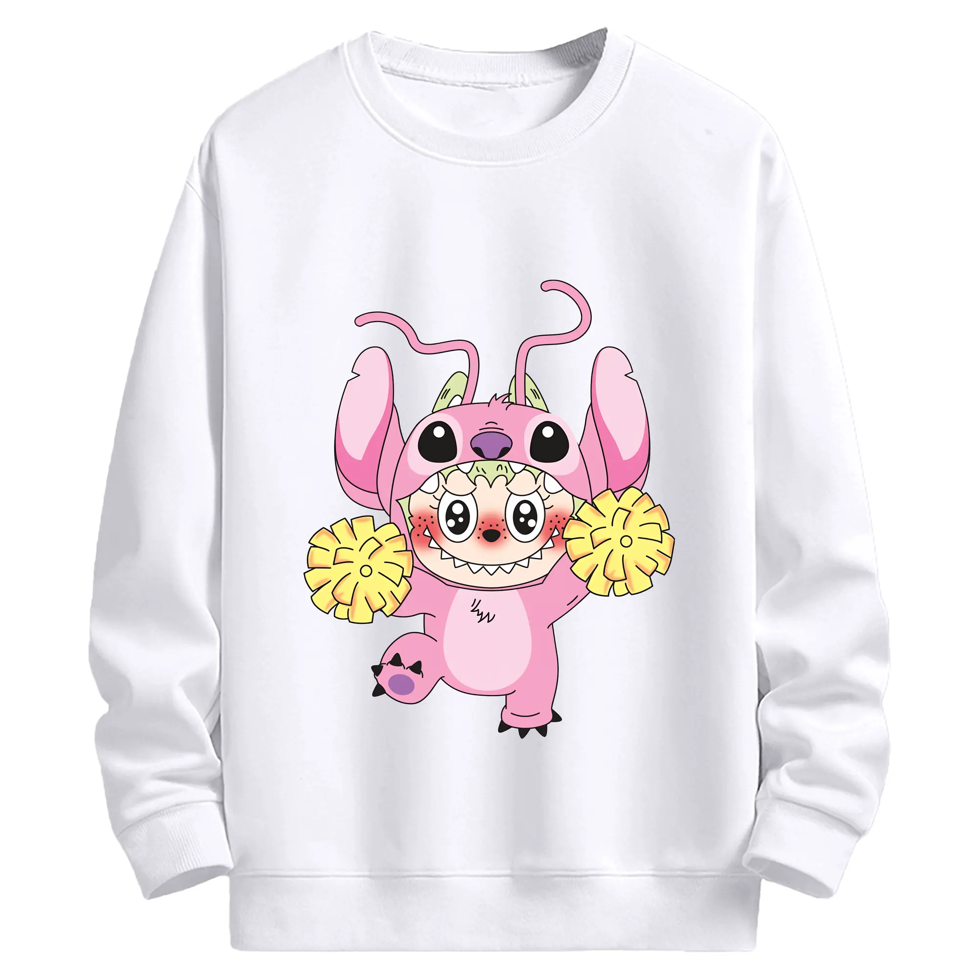 ラブブ グッズ ジモモ - 高品質 クルーネック スウェット ・ コットン59％ ポリエステル41％ ・ ユニセックス 長袖 トレーナー ・ カジュアル デイリー スポーツ 散歩用