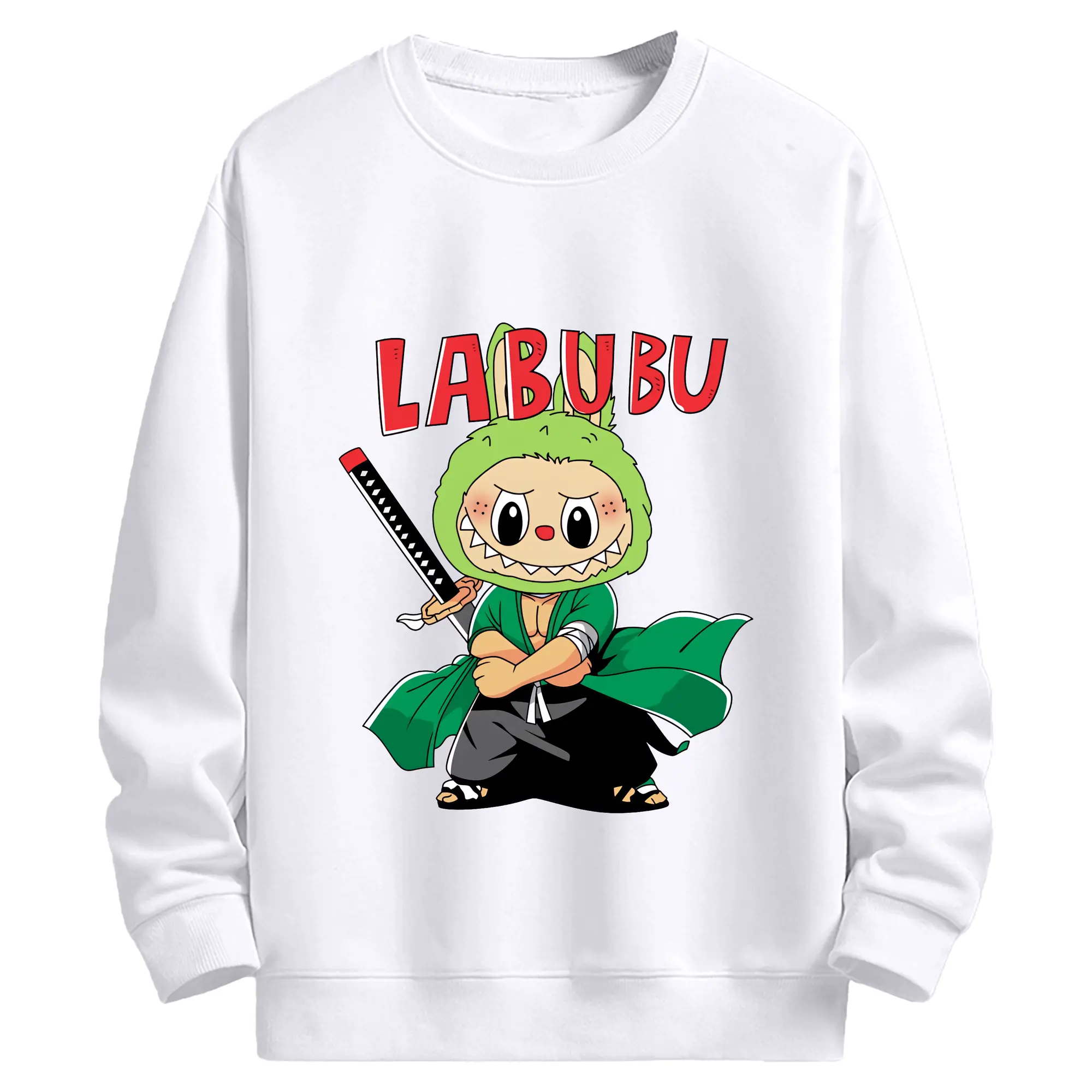 ラブブ グッズ ジモモ - 高品質 クルーネック スウェット ・ コットン59％ ポリエステル41％ ・ ユニセックス 長袖 トレーナー ・ カジュアル デイリー スポーツ 散歩用