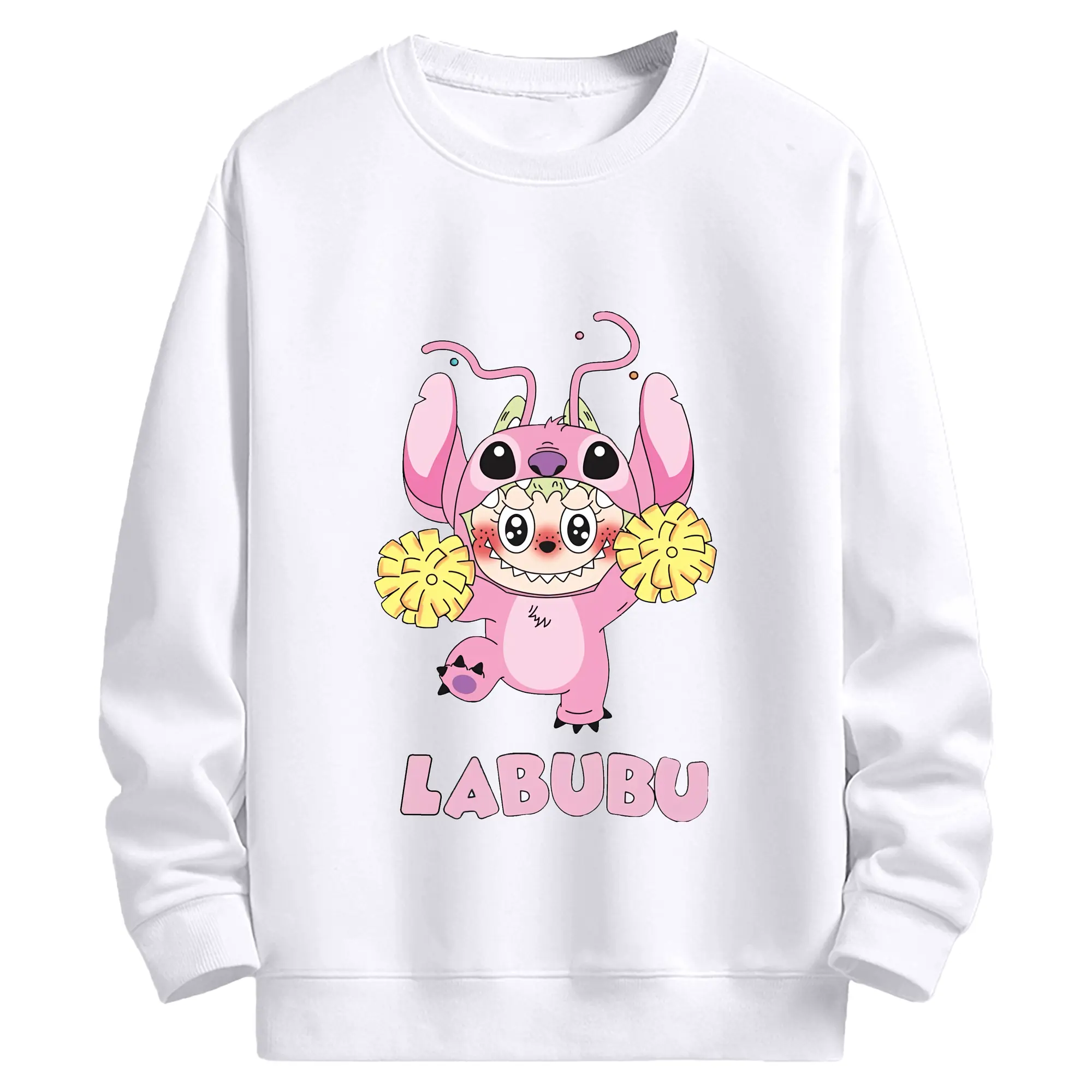 ラブブ グッズ ジモモ - 高品質 クルーネック スウェット ・ コットン59％ ポリエステル41％ ・ ユニセックス 長袖 トレーナー ・ カジュアル デイリー スポーツ 散歩用