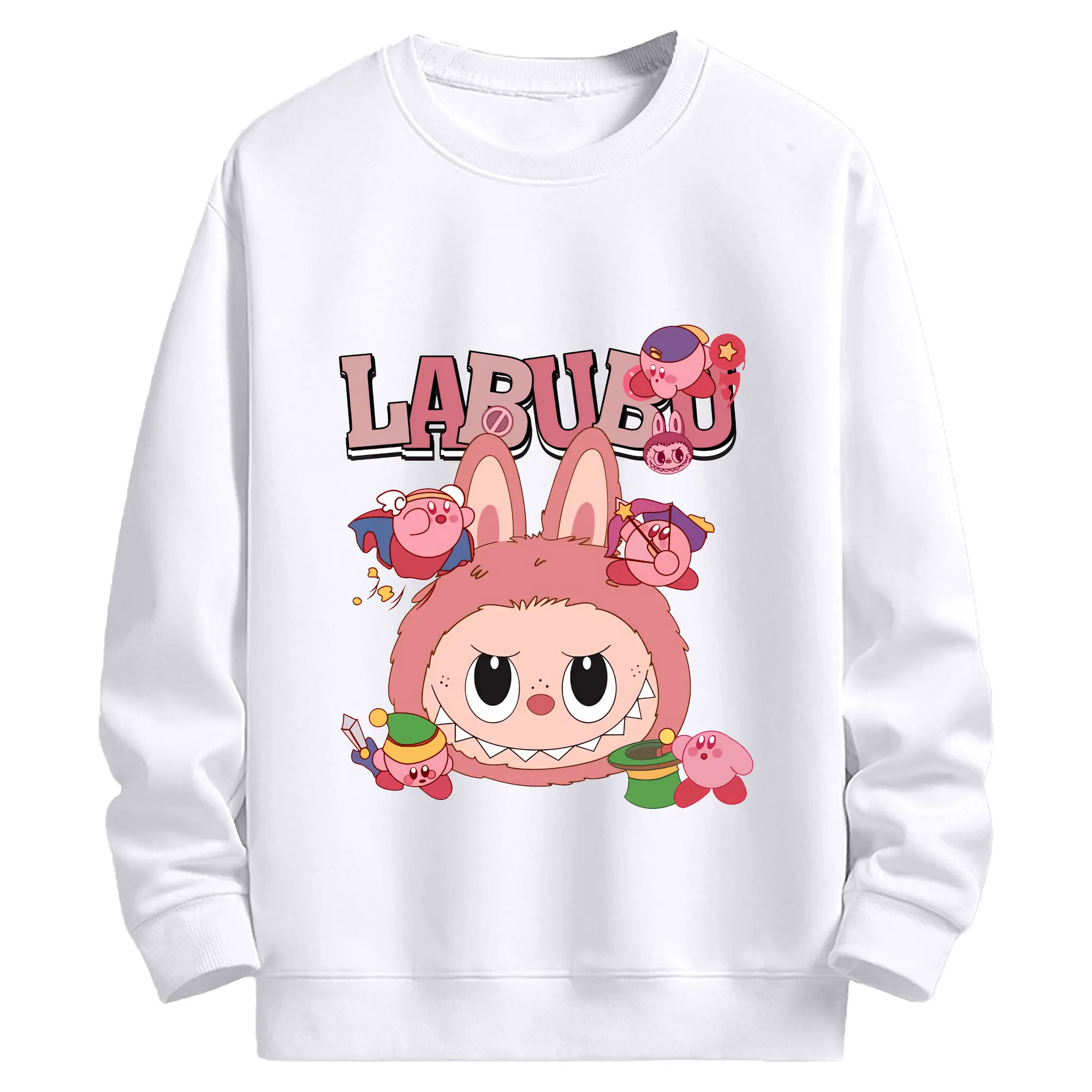 ラブブ グッズ ジモモ - 高品質 クルーネック スウェット ・ コットン59％ ポリエステル41％ ・ ユニセックス 長袖 トレーナー ・ カジュアル デイリー スポーツ 散歩用