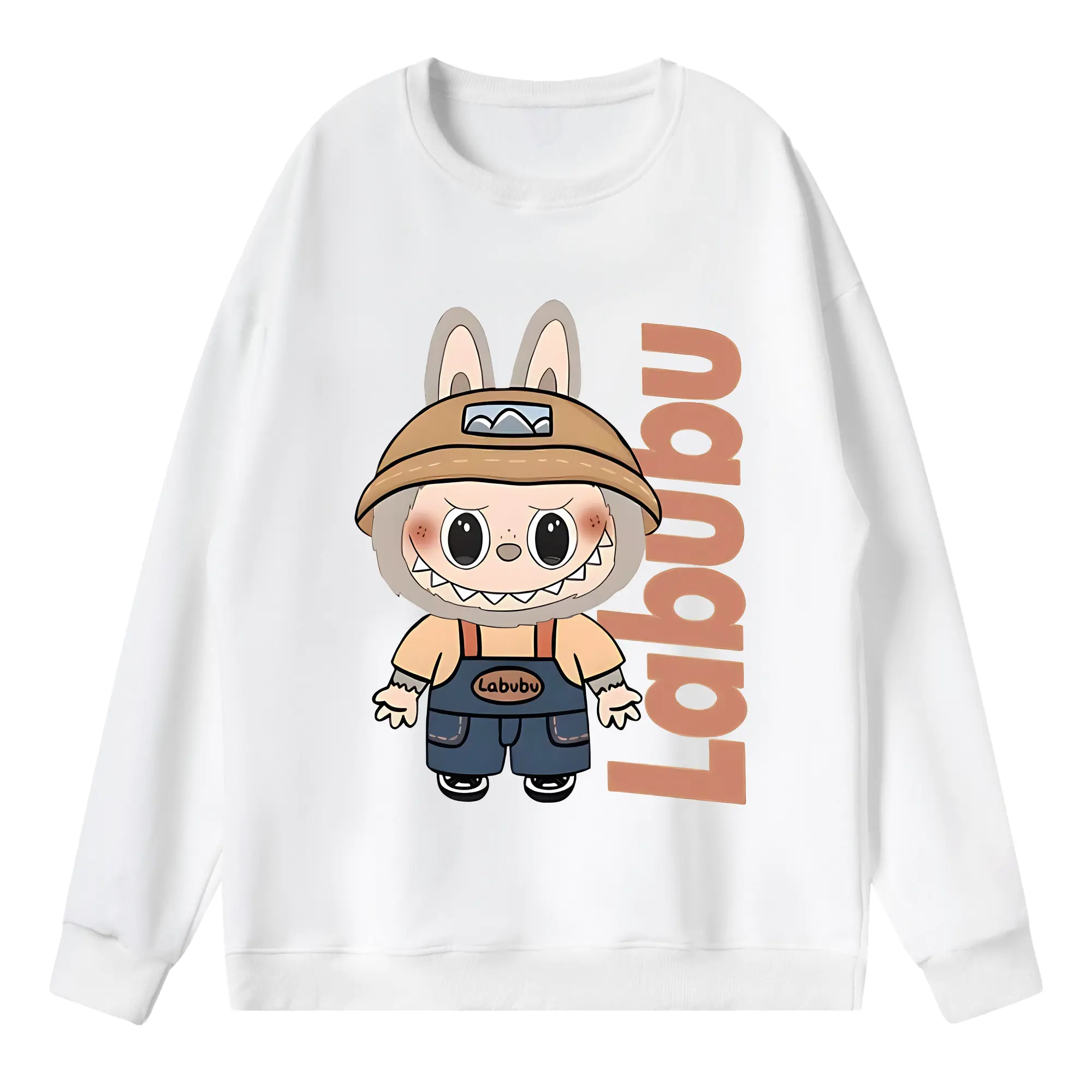 ラブブ グッズ ジモモ - 薄手 クルーネック スウェット 裏毛260g · ポリエステル 春秋向け カジュアル 男女兼用 · トレーナー デイリー スポーツ 散歩に最適