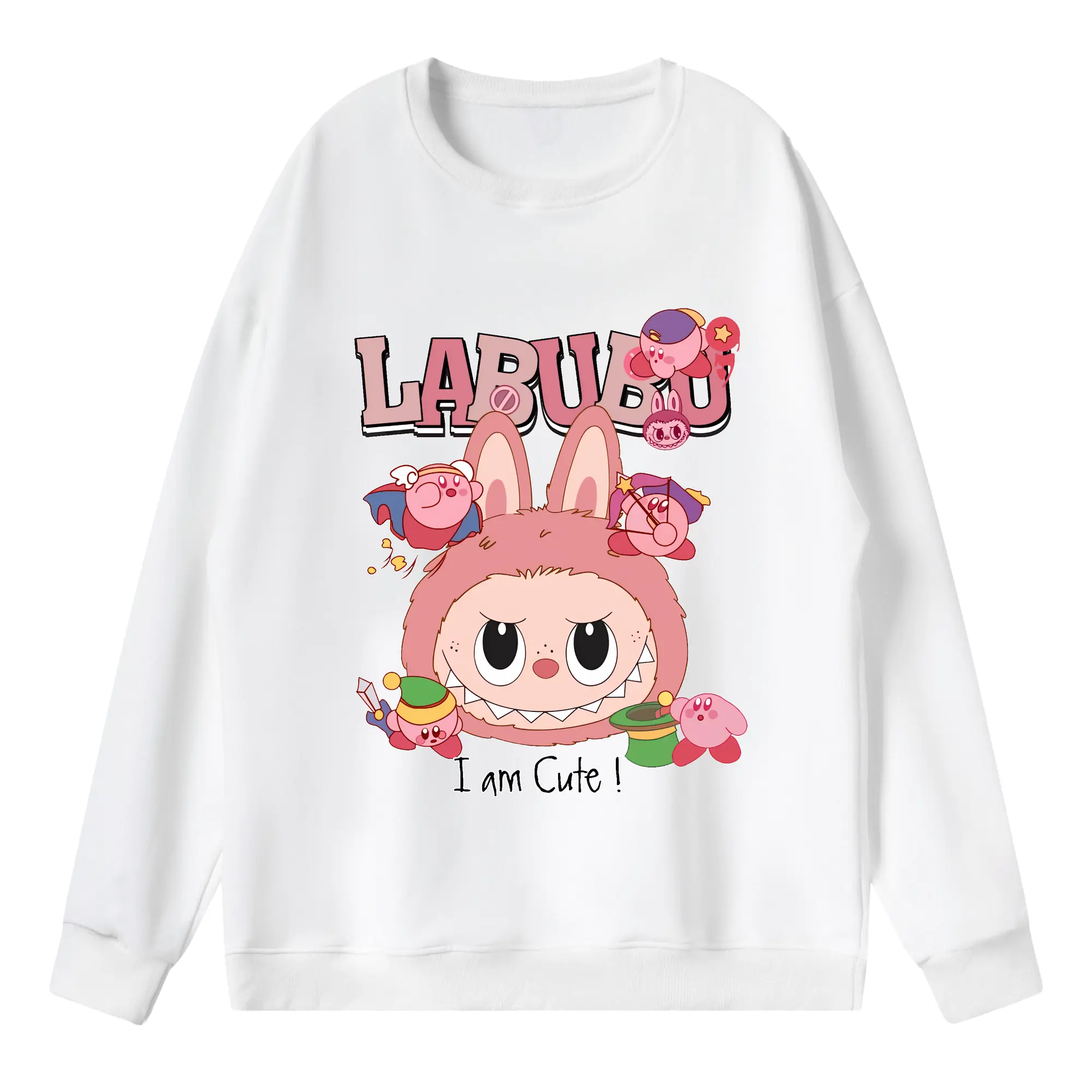 ラブブ グッズ ジモモ - 薄手 クルーネック スウェット 裏毛260g · ポリエステル 春秋向け カジュアル 男女兼用 · トレーナー デイリー スポーツ 散歩に最適