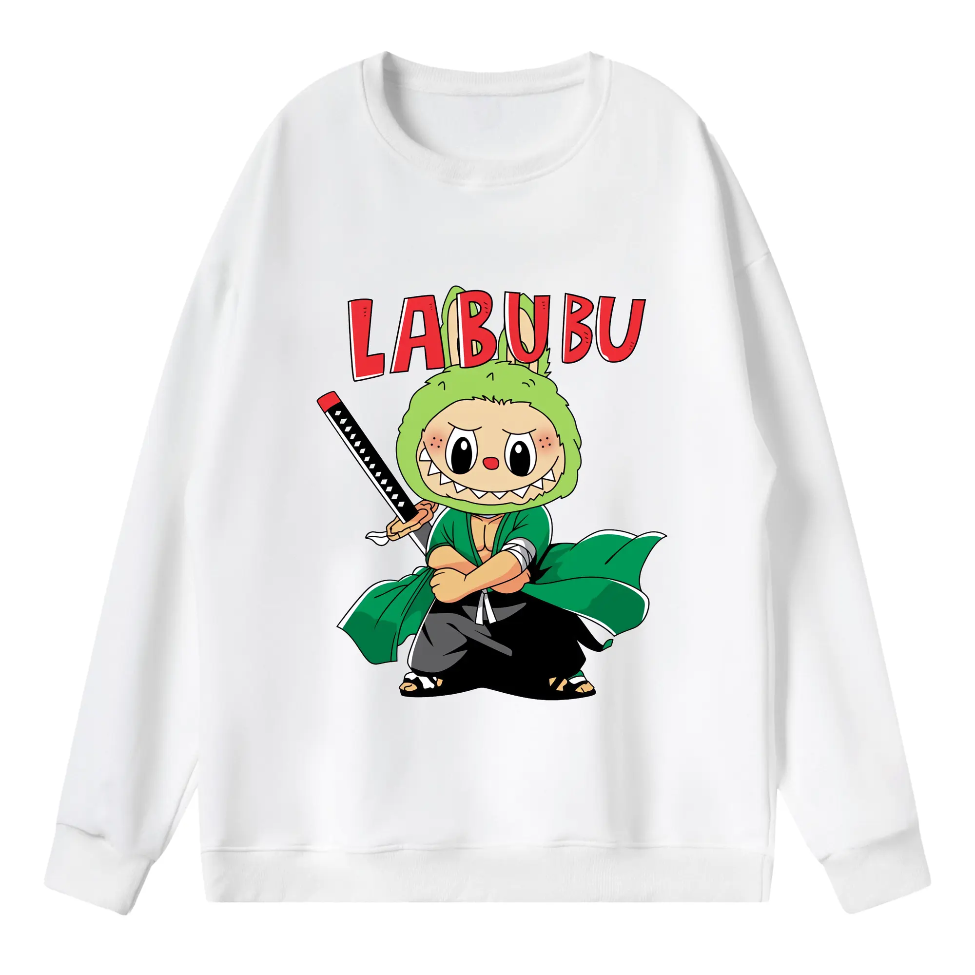 ラブブ グッズ ジモモ - 薄手 クルーネック スウェット 裏毛260g · ポリエステル 春秋向け カジュアル 男女兼用 · トレーナー デイリー スポーツ 散歩に最適