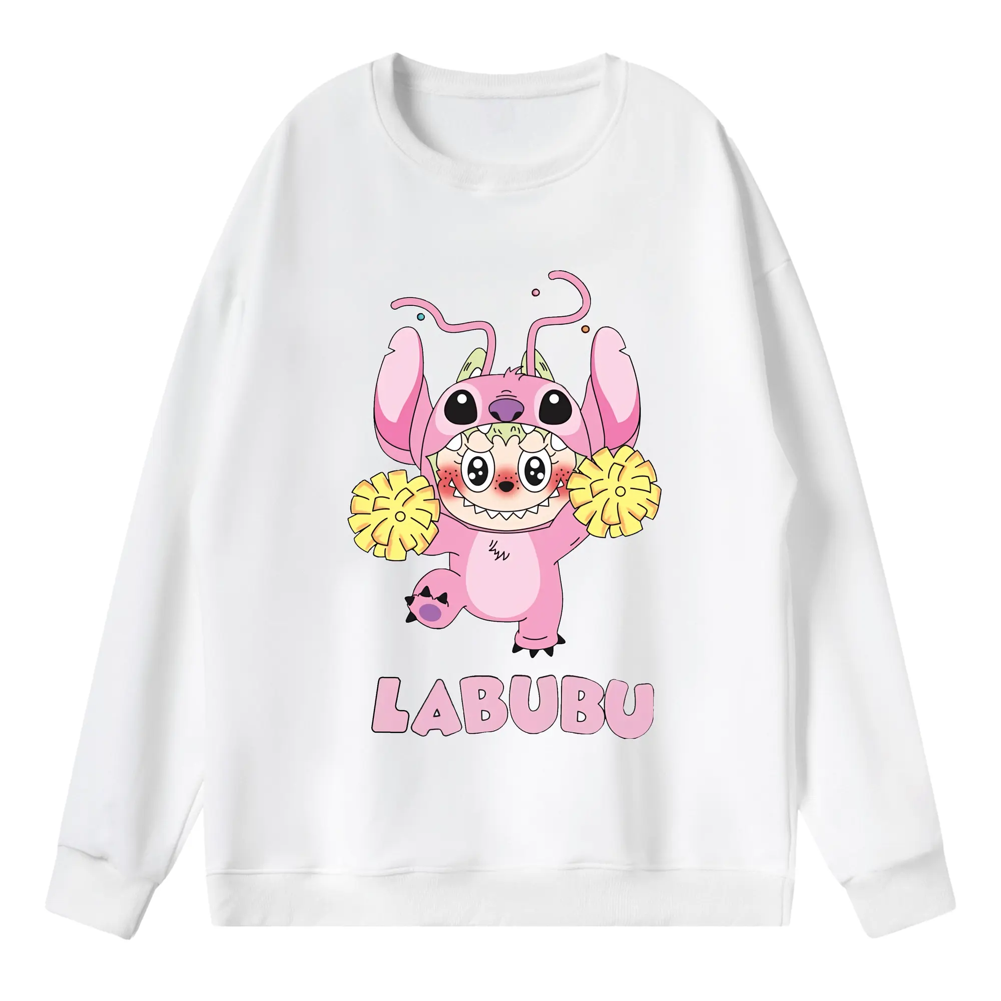 ラブブ グッズ ジモモ - 薄手 クルーネック スウェット 裏毛260g · ポリエステル 春秋向け カジュアル 男女兼用 · トレーナー デイリー スポーツ 散歩に最適