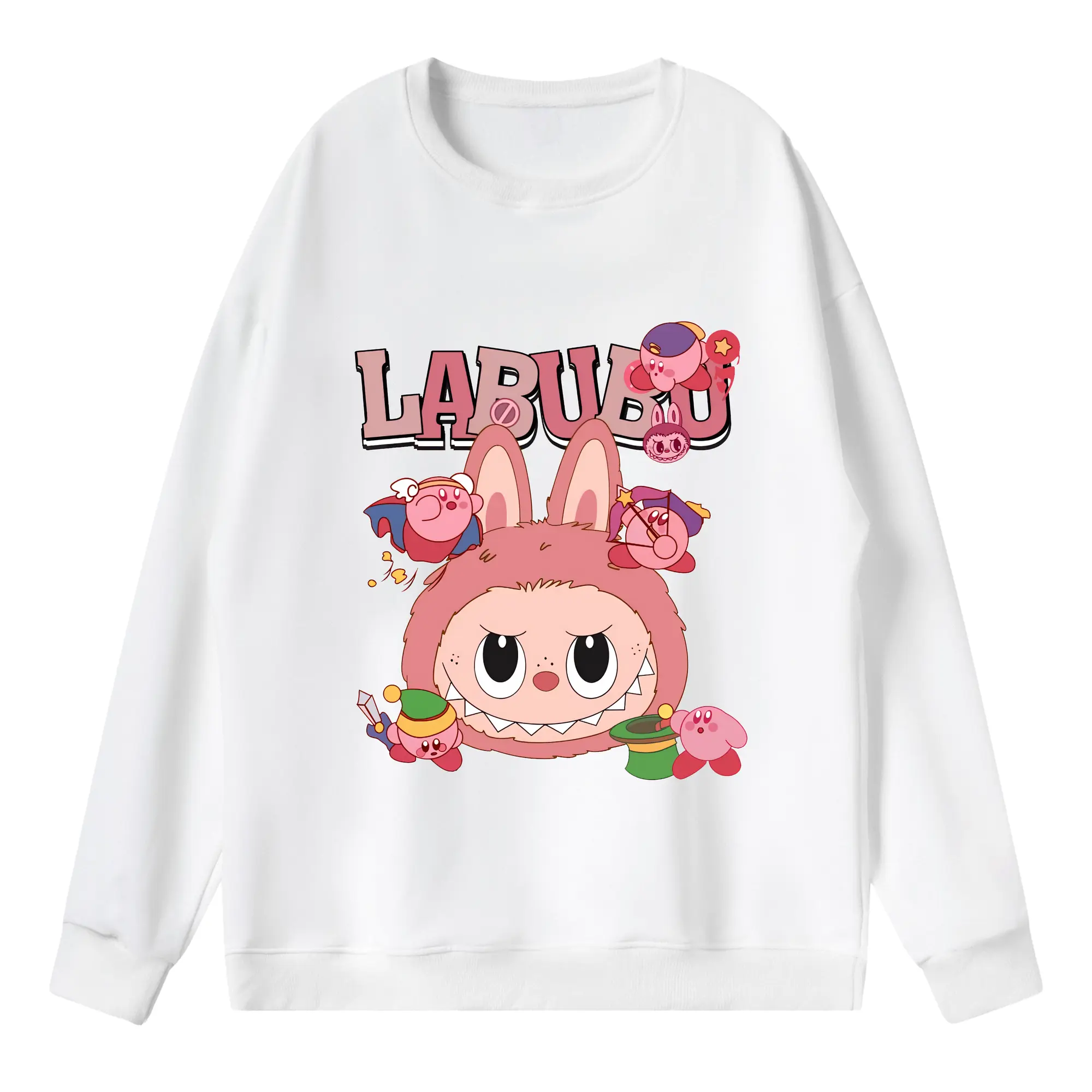 ラブブ グッズ ジモモ - 薄手 クルーネック スウェット 裏毛260g · ポリエステル 春秋向け カジュアル 男女兼用 · トレーナー デイリー スポーツ 散歩に最適