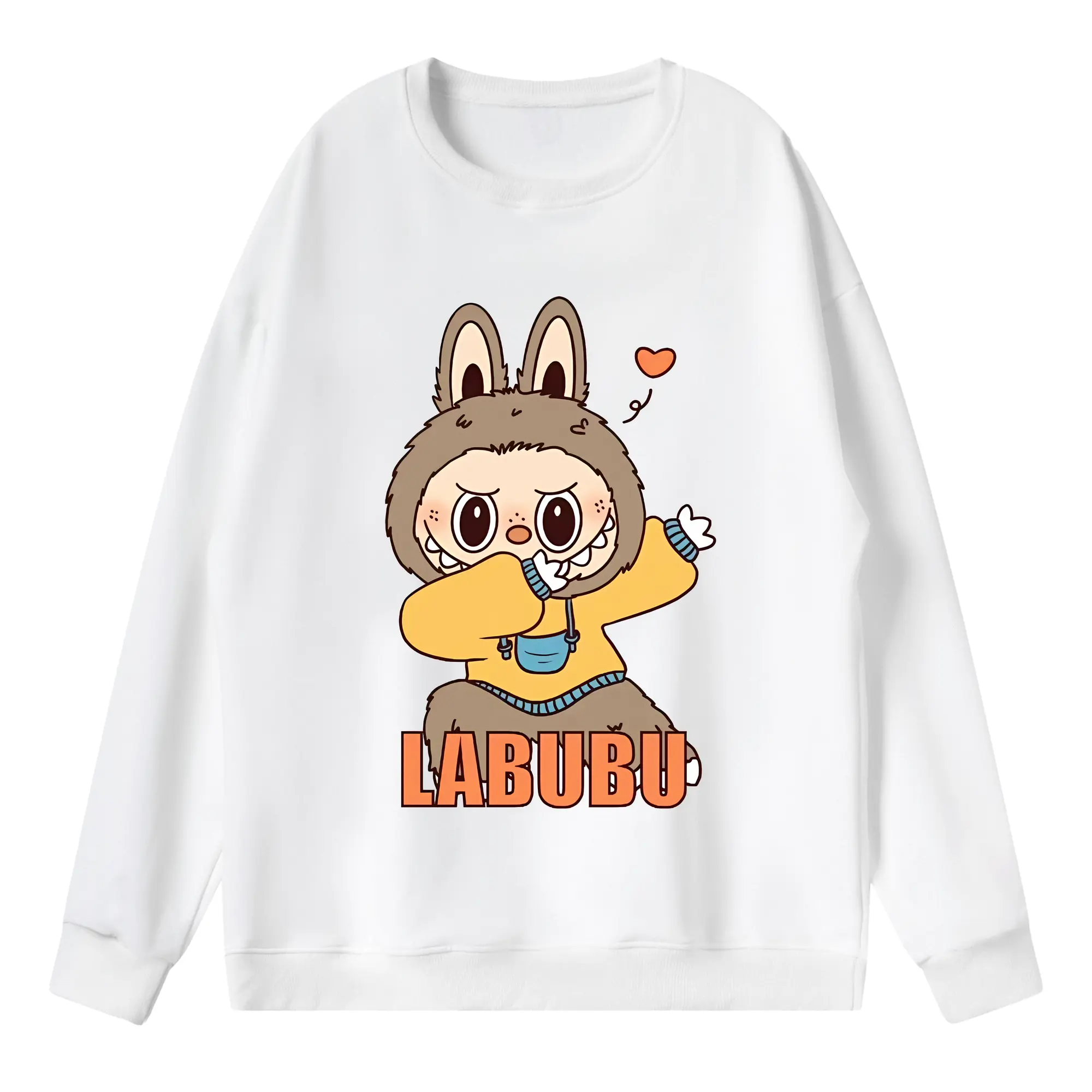 ラブブ グッズ ジモモ - 薄手 クルーネック スウェット 裏毛260g · ポリエステル 春秋向け カジュアル 男女兼用 · トレーナー デイリー スポーツ 散歩に最適