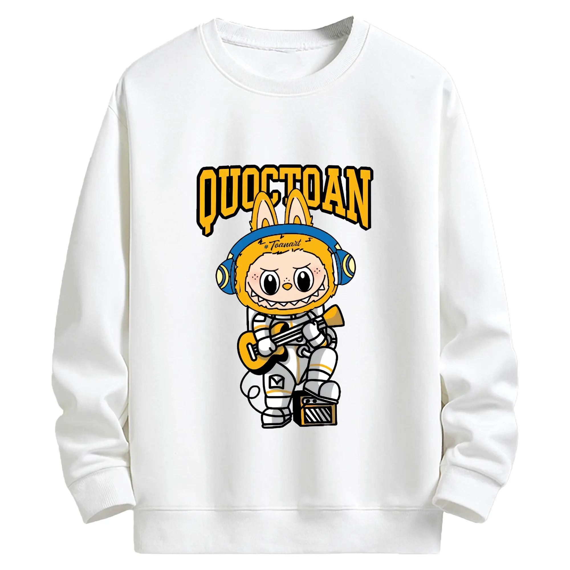 ラブブ グッズ ジモモ - キッズ クルーネックスウェットシャツ ・ フロントプリント ・ 綿80％ ポリエステル20％ ・ 快適 通学 スポーツ 日常使い お散歩用