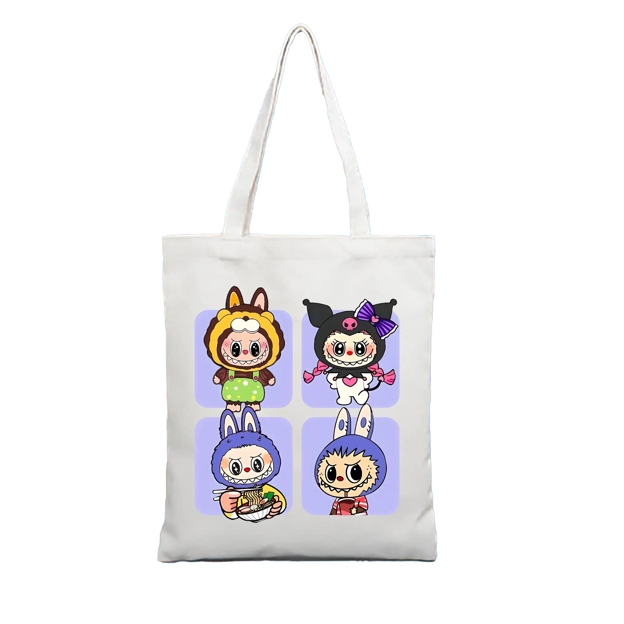 ラブブ グッズ ジモモ - 縦型キャンバス手提げバッグ（トートバッグ） ・ キャンバス素材 ・ ショッピング用 ・ 軽量 丈夫 お手入れ簡単