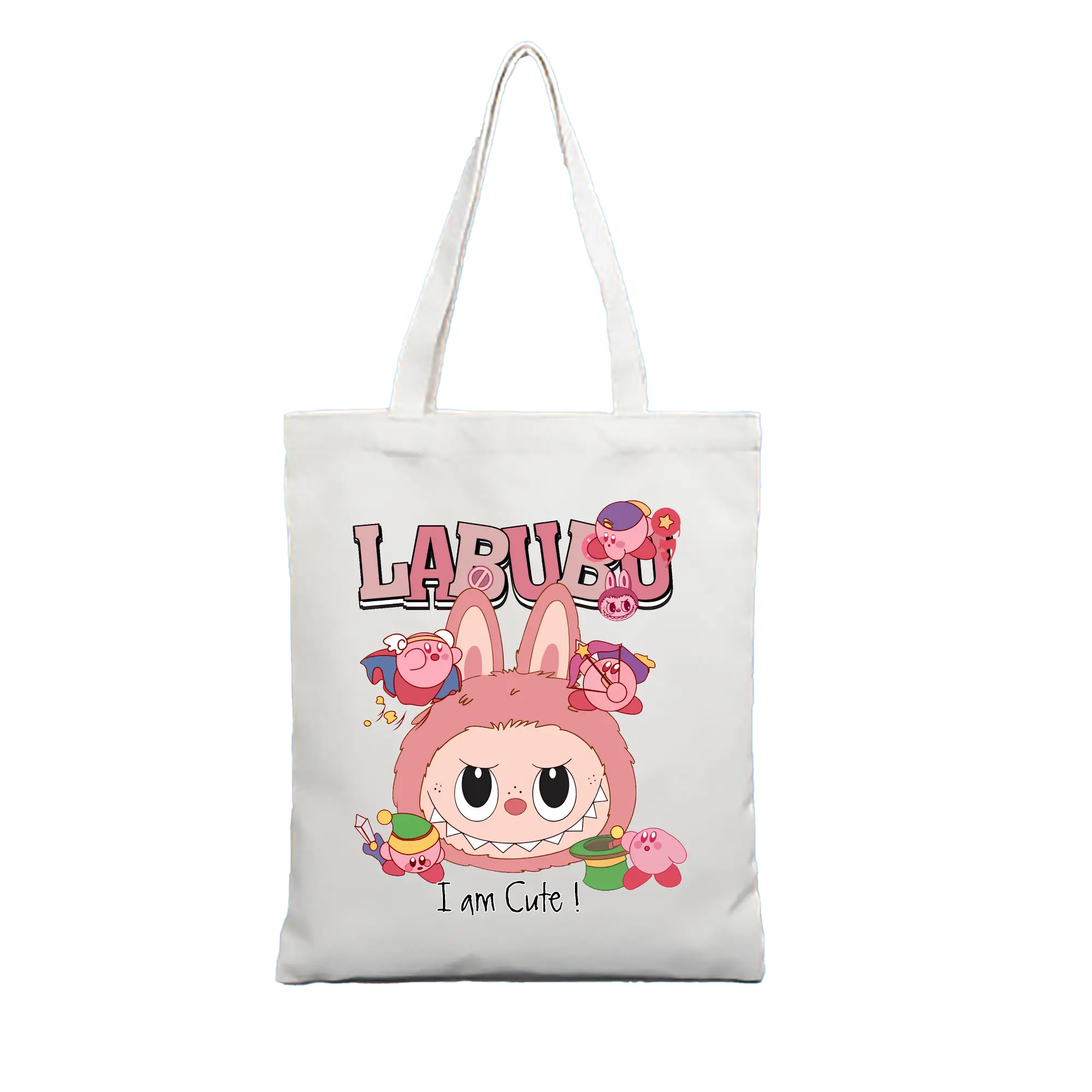 ラブブ グッズ ジモモ - 縦型キャンバス手提げバッグ（トートバッグ） ・ キャンバス素材 ・ ショッピング用 ・ 軽量 丈夫 お手入れ簡単