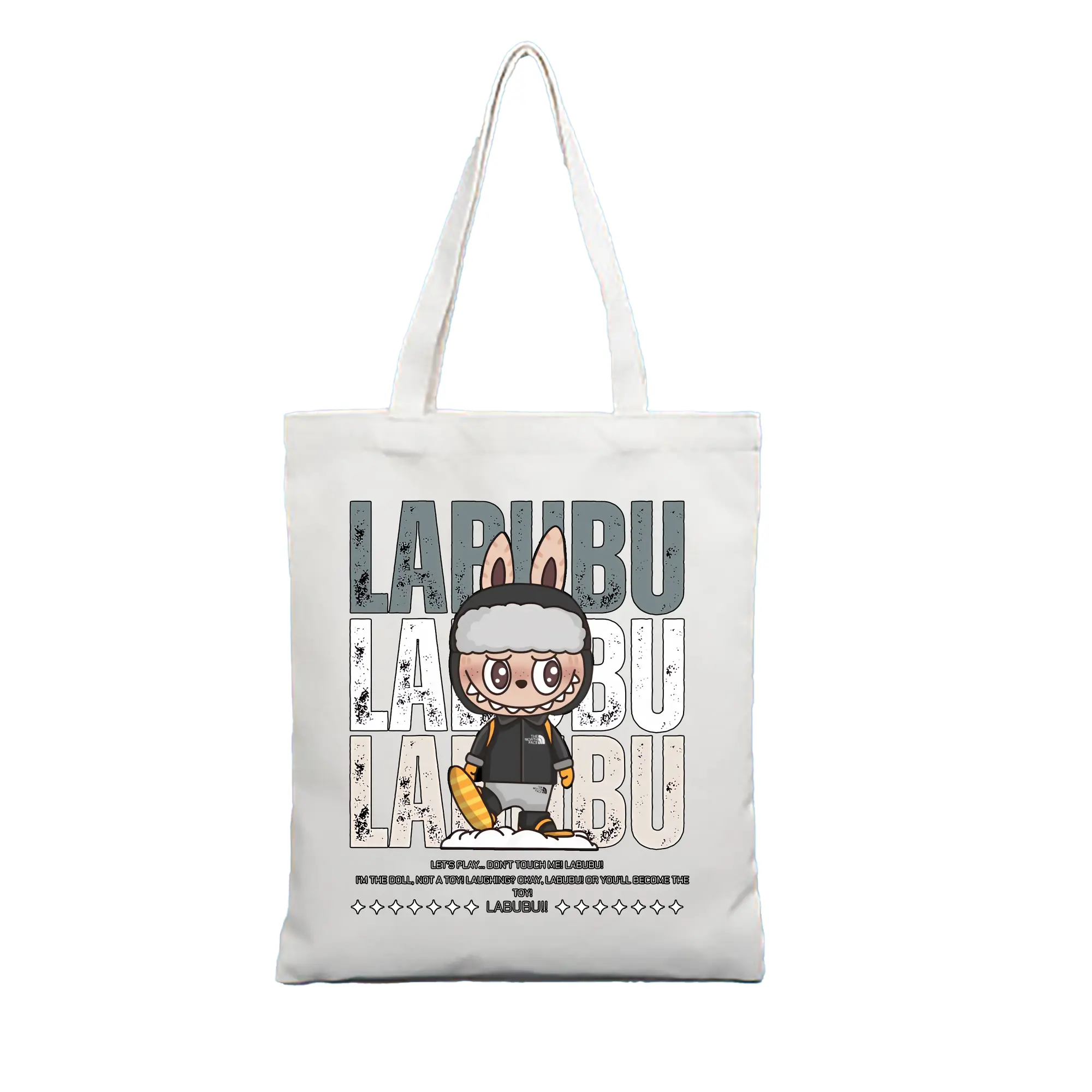 ラブブ グッズ ジモモ - 縦型キャンバス手提げバッグ（トートバッグ） ・ キャンバス素材 ・ ショッピング用 ・ 軽量 丈夫 お手入れ簡単