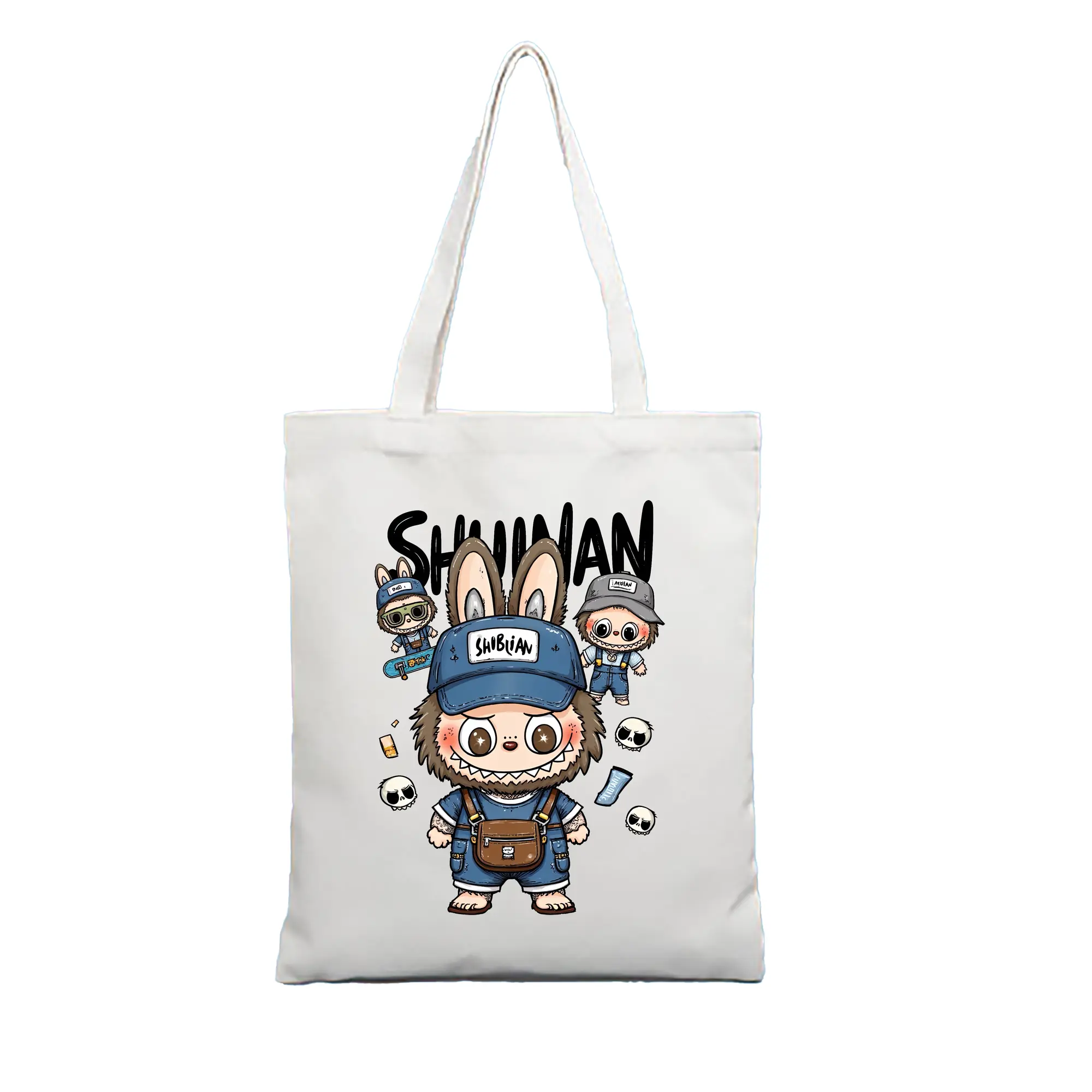 ラブブ グッズ ジモモ - 縦型キャンバス手提げバッグ（トートバッグ） ・ キャンバス素材 ・ ショッピング用 ・ 軽量 丈夫 お手入れ簡単