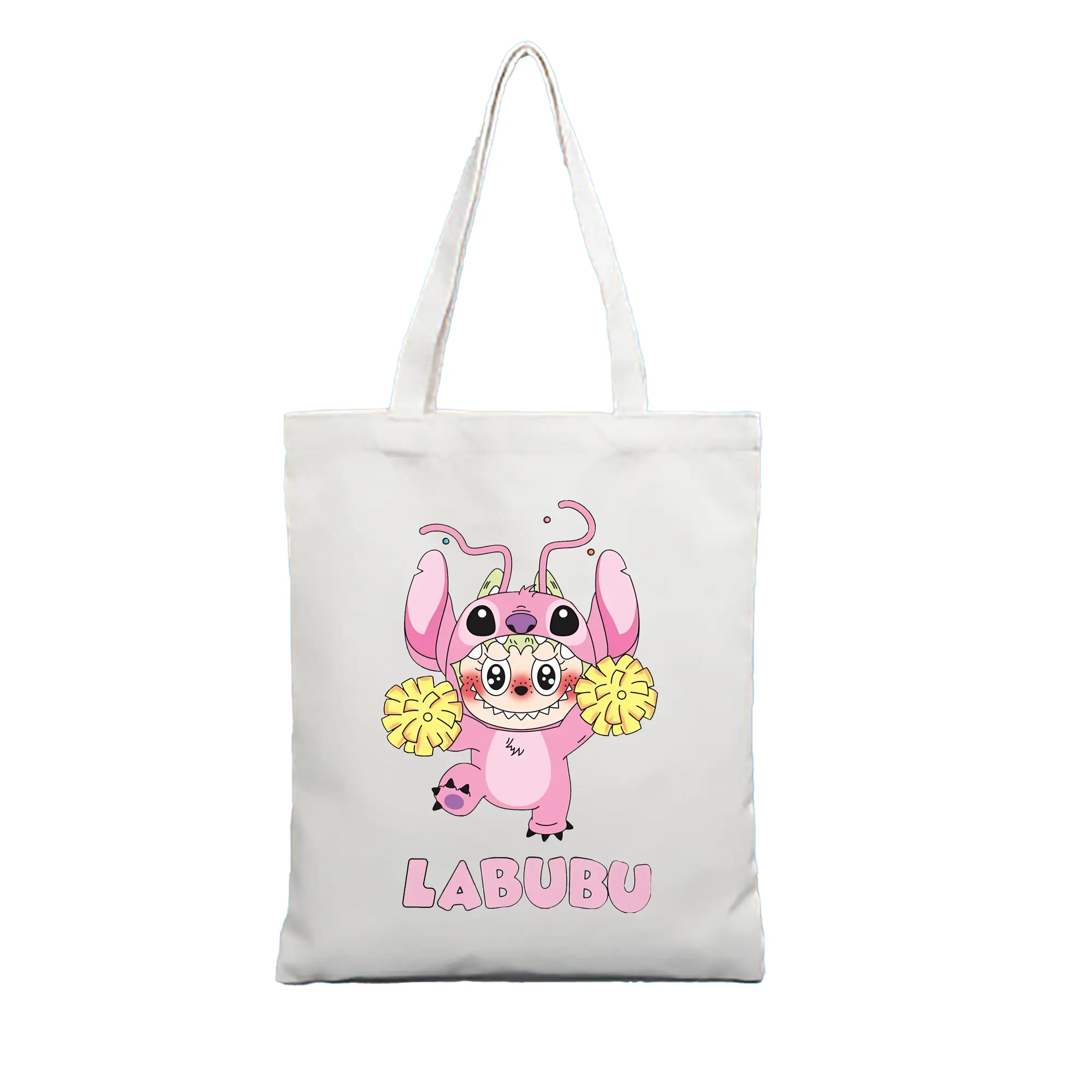 ラブブ グッズ ジモモ - 縦型キャンバス手提げバッグ（トートバッグ） ・ キャンバス素材 ・ ショッピング用 ・ 軽量 丈夫 お手入れ簡単