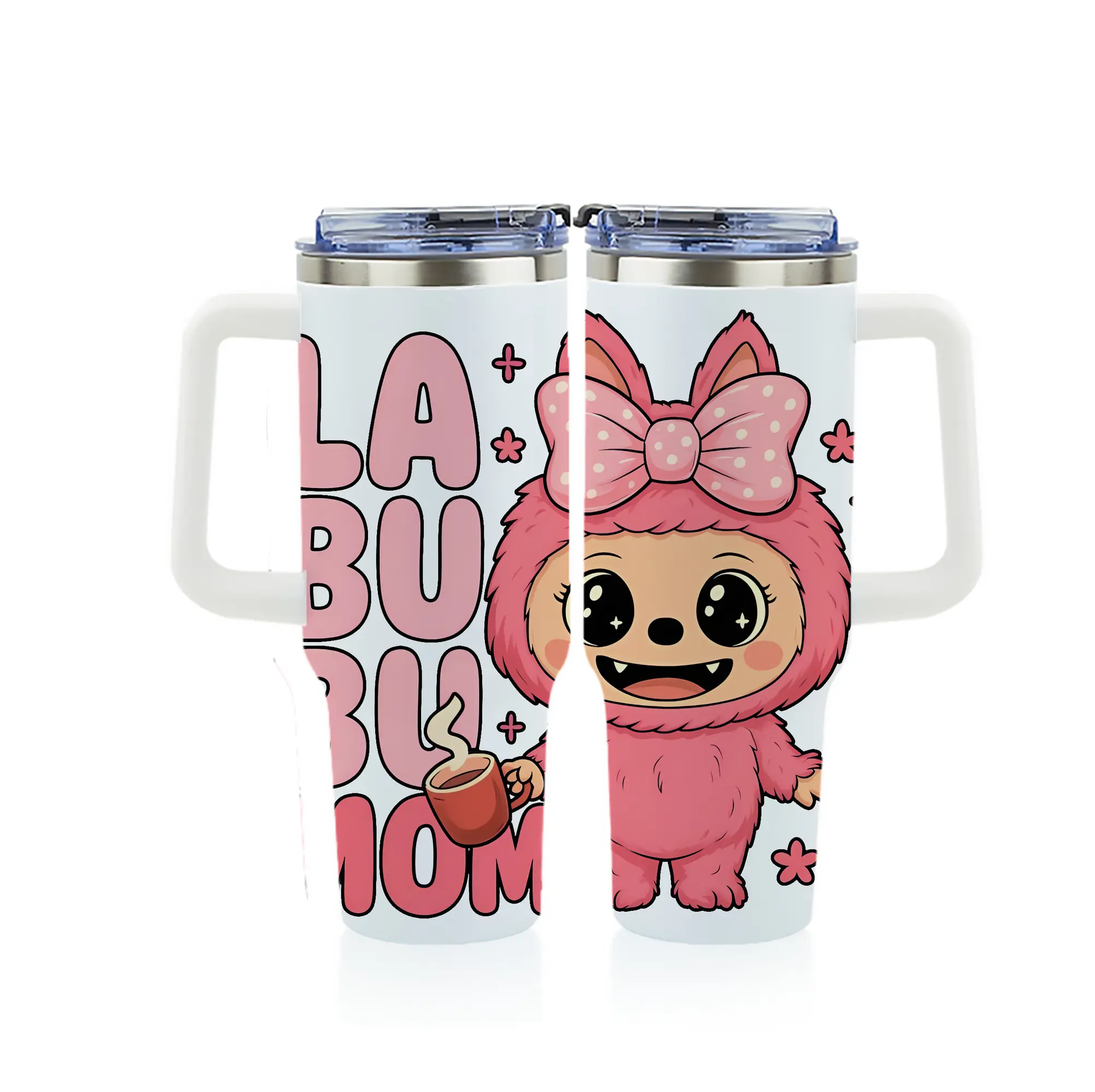 ラブブ グッズ ラブブ - 1200mL フルプリント車用タンブラー ・ 304ステンレス 内側 ・ 201ステンレス 外側 ・ 保温 保冷 ・ 通勤 ドライブ アウトドア用