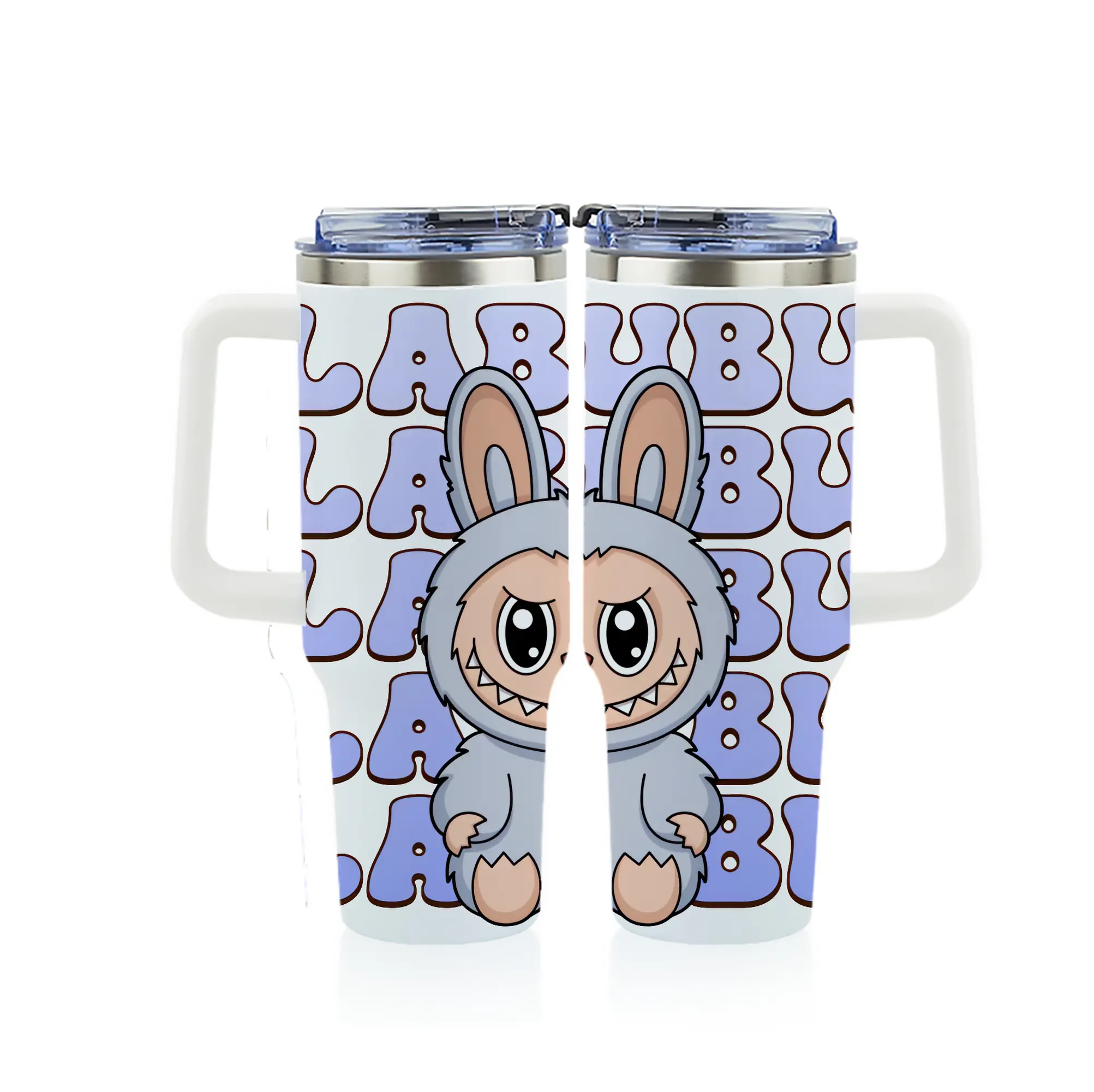 ラブブ グッズ ラブブ - 1200mL フルプリント車用タンブラー ・ 304ステンレス 内側 ・ 201ステンレス 外側 ・ 保温 保冷 ・ 通勤 ドライブ アウトドア用