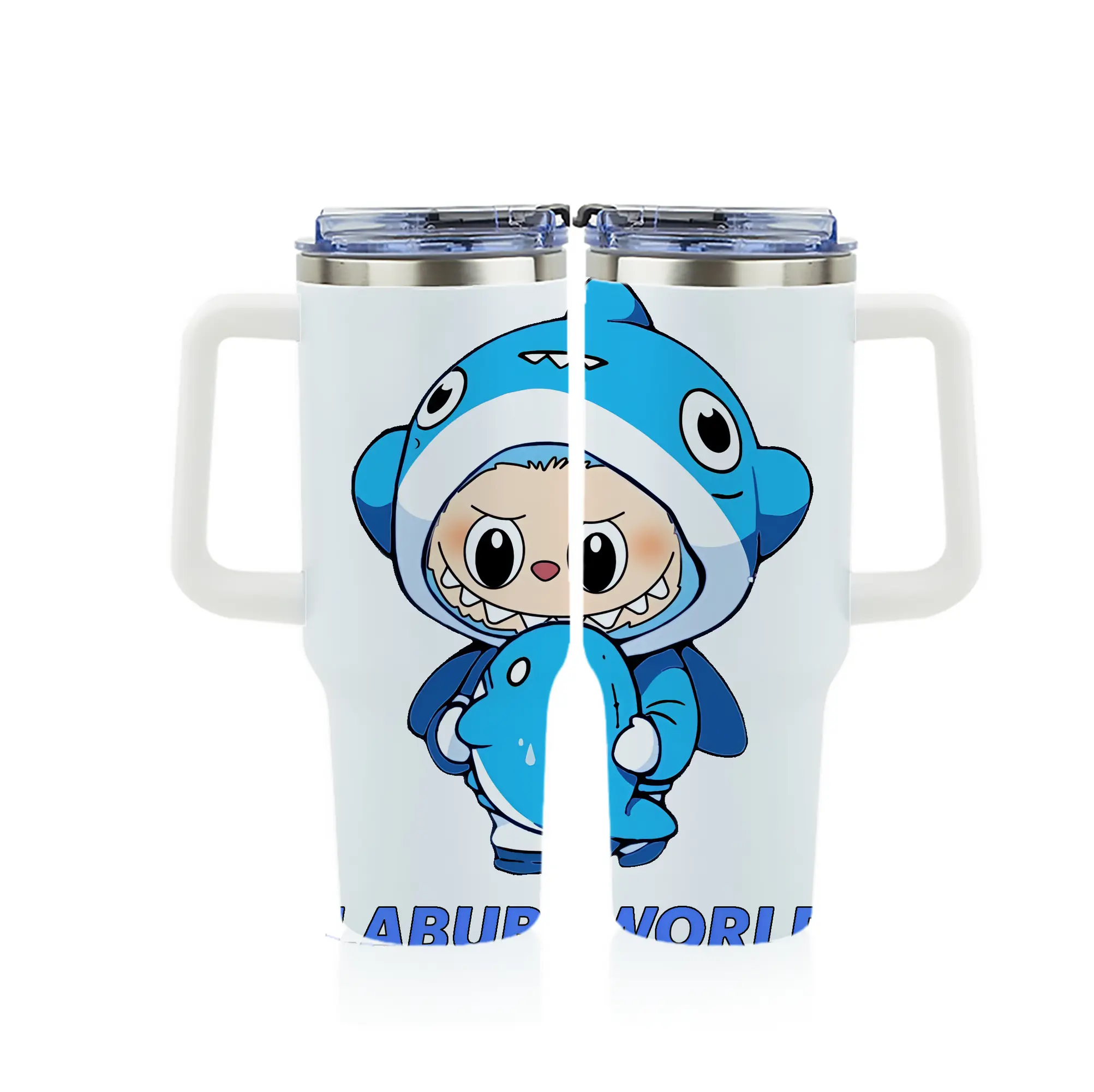 ラブブ グッズ ラブブ - 1200mL フルプリント車用タンブラー ・ 304ステンレス 内側 ・ 201ステンレス 外側 ・ 保温 保冷 ・ 通勤 ドライブ アウトドア用