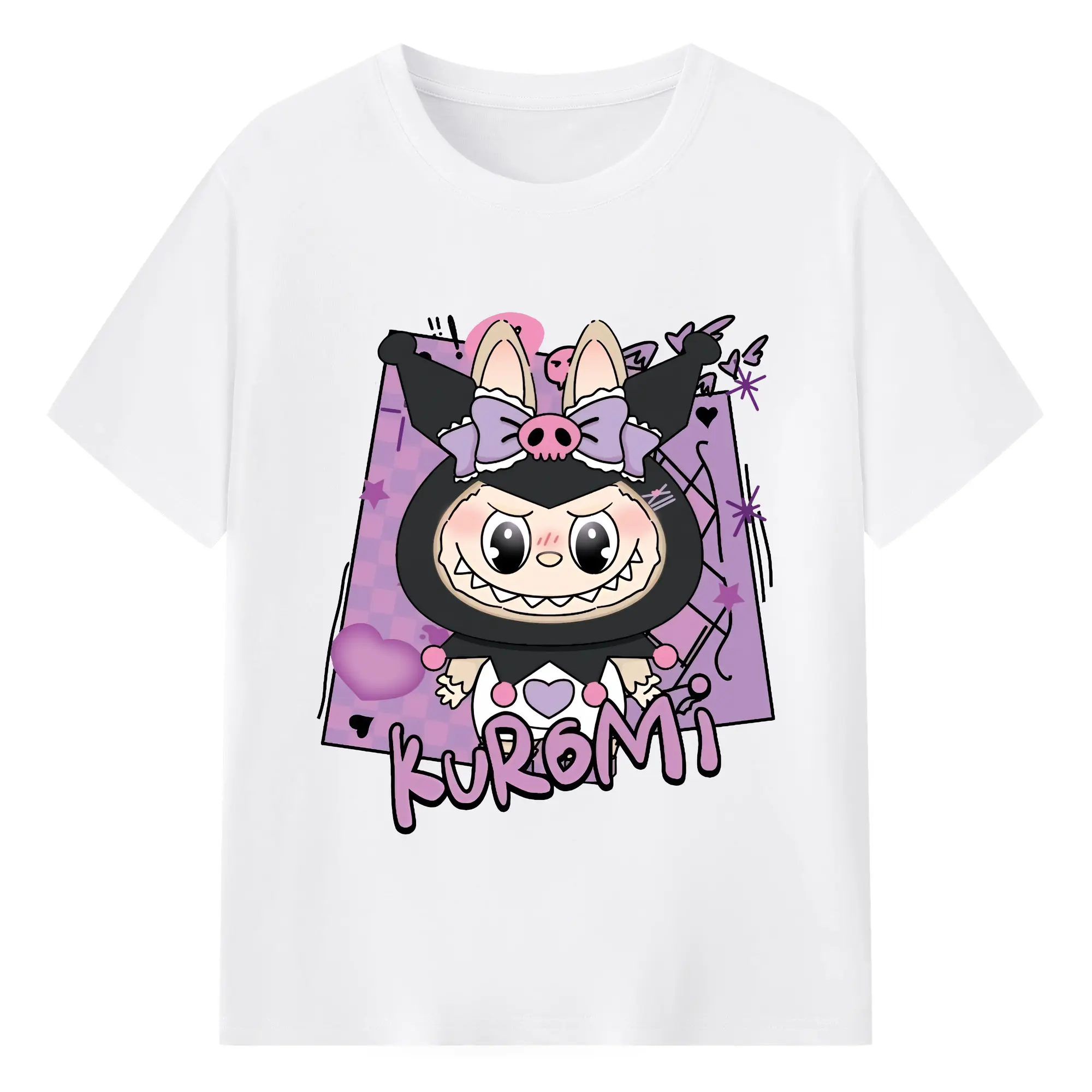 ラブブ グッズ ラブブ - 綿100％ 半袖Tシャツ ・ フロントプリント ・ 快適 通気性 ・ 日常使い 散歩 スポーツ用