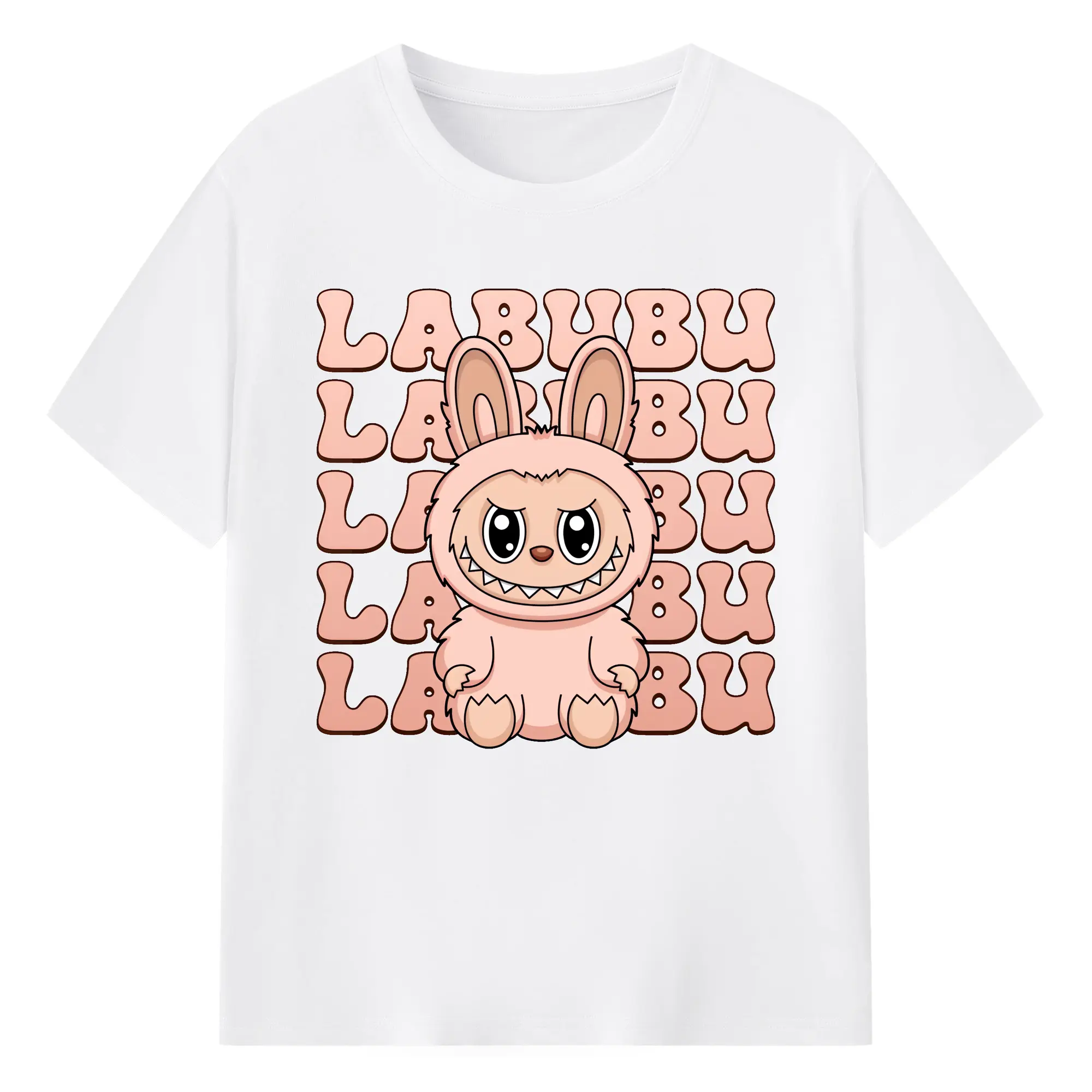 ラブブ グッズ ラブブ - 綿100％ 半袖Tシャツ ・ フロントプリント ・ 快適 通気性 ・ 日常使い 散歩 スポーツ用