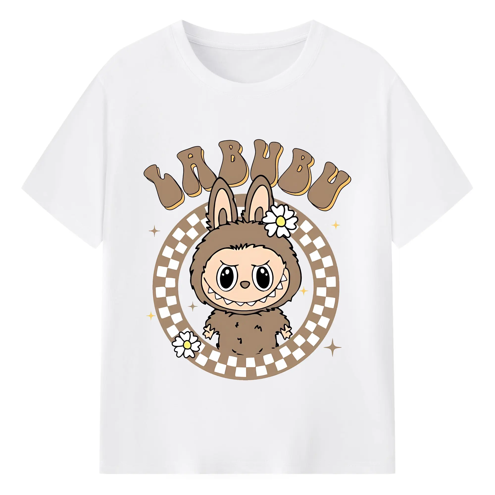 ラブブ グッズ ラブブ - 綿100％ 半袖Tシャツ ・ フロントプリント ・ 快適 通気性 ・ 日常使い 散歩 スポーツ用