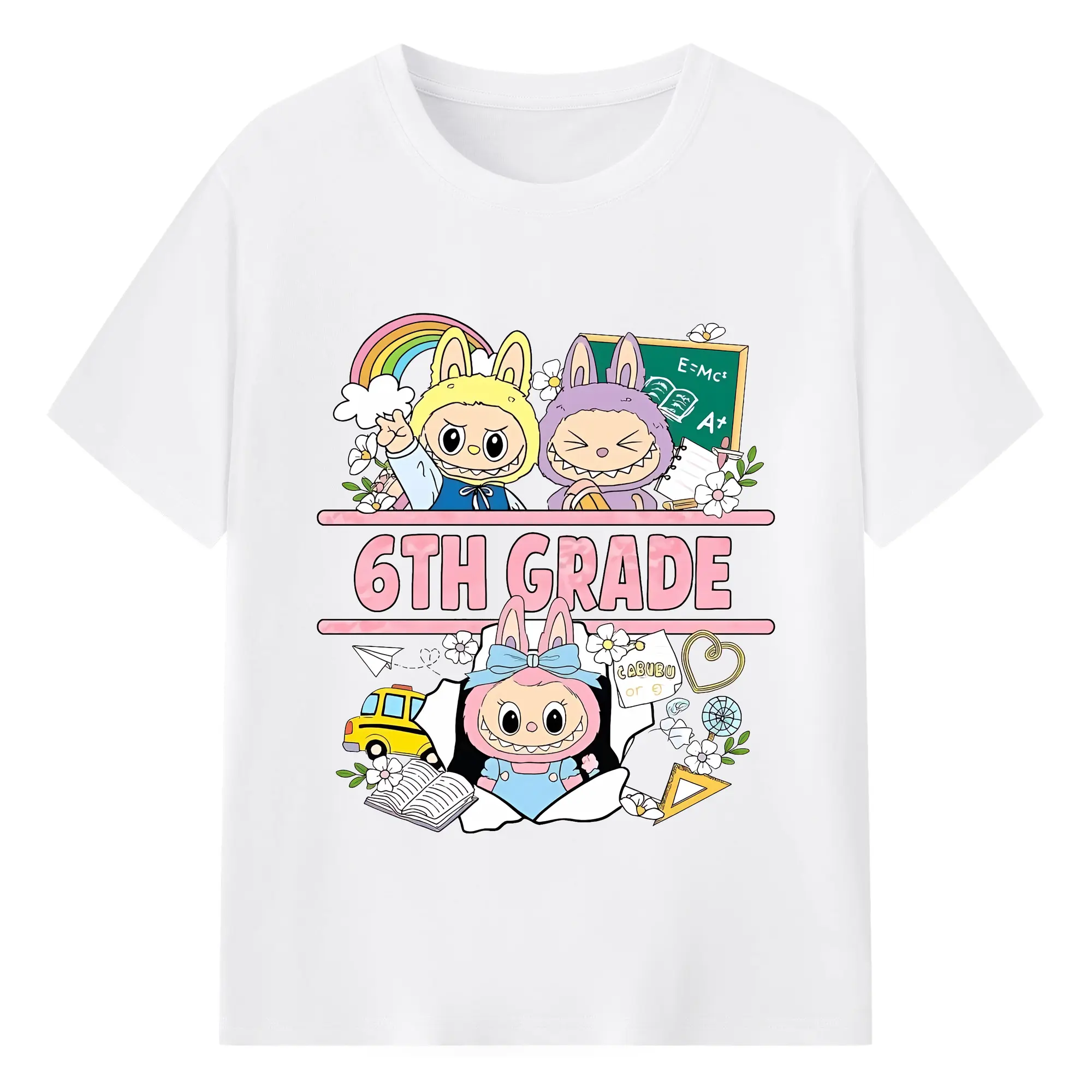 ラブブ グッズ ラブブ - 綿100％ 半袖Tシャツ ・ フロントプリント ・ 快適 通気性 ・ 日常使い 散歩 スポーツ用