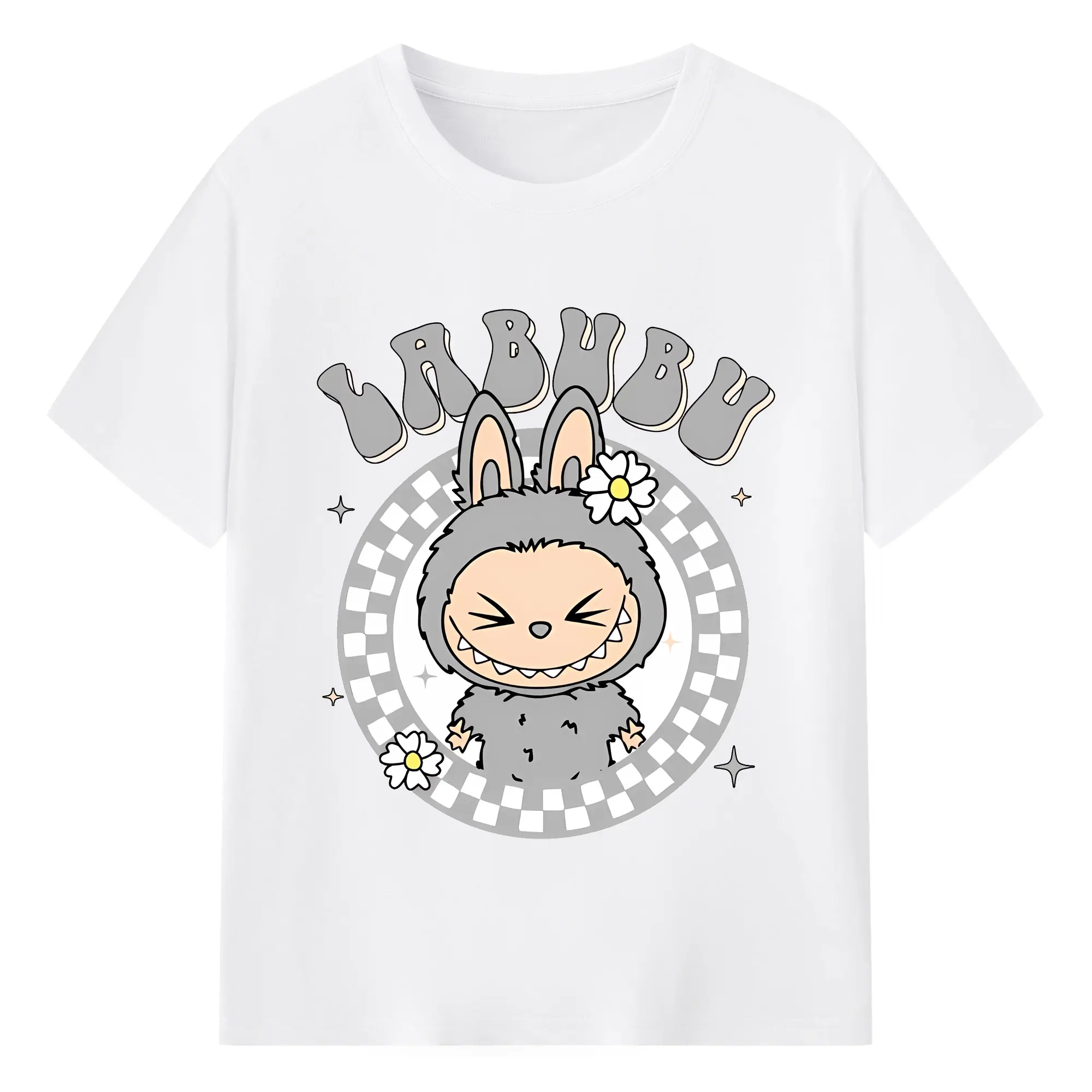 ラブブ グッズ ラブブ - 綿100％ 半袖Tシャツ ・ フロントプリント ・ 快適 通気性 ・ 日常使い 散歩 スポーツ用