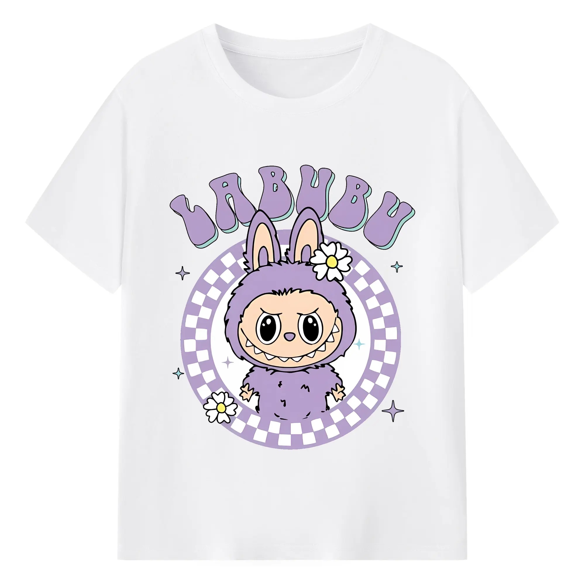 ラブブ グッズ ラブブ - 綿100％ 半袖Tシャツ ・ フロントプリント ・ 快適 通気性 ・ 日常使い 散歩 スポーツ用