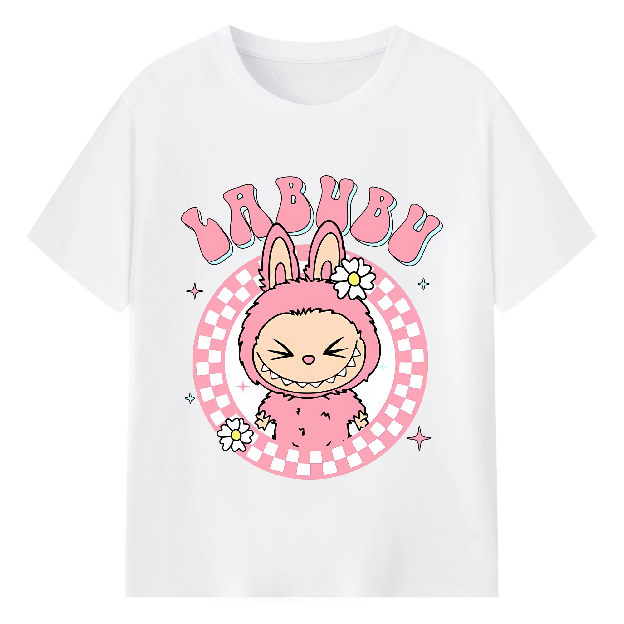 ラブブ グッズ ラブブ - 綿100％ 半袖Tシャツ ・ フロントプリント ・ 快適 通気性 ・ 日常使い 散歩 スポーツ用