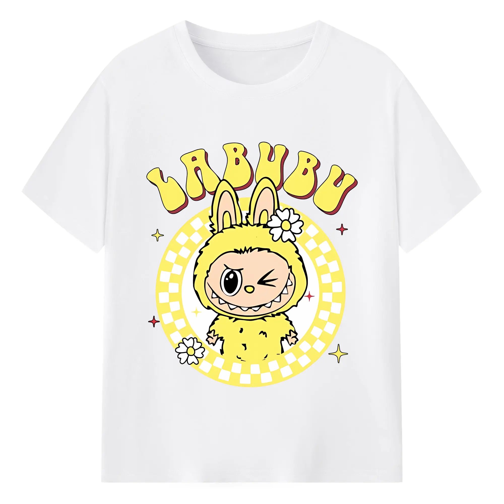 ラブブ グッズ ラブブ - 綿100％ 半袖Tシャツ ・ フロントプリント ・ 快適 通気性 ・ 日常使い 散歩 スポーツ用