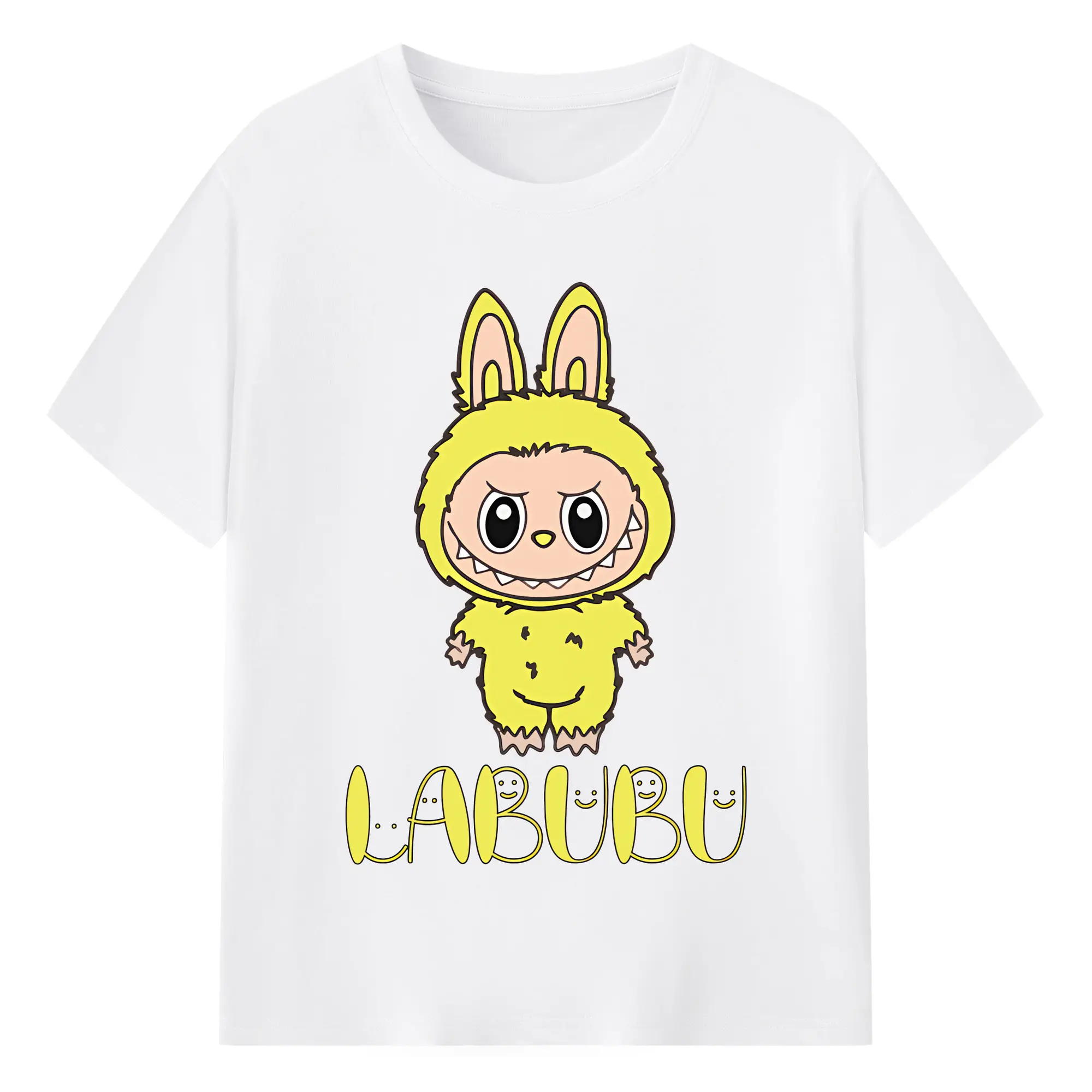 ラブブ グッズ ラブブ - 綿100％ 半袖Tシャツ ・ フロントプリント ・ 快適 通気性 ・ 日常使い 散歩 スポーツ用