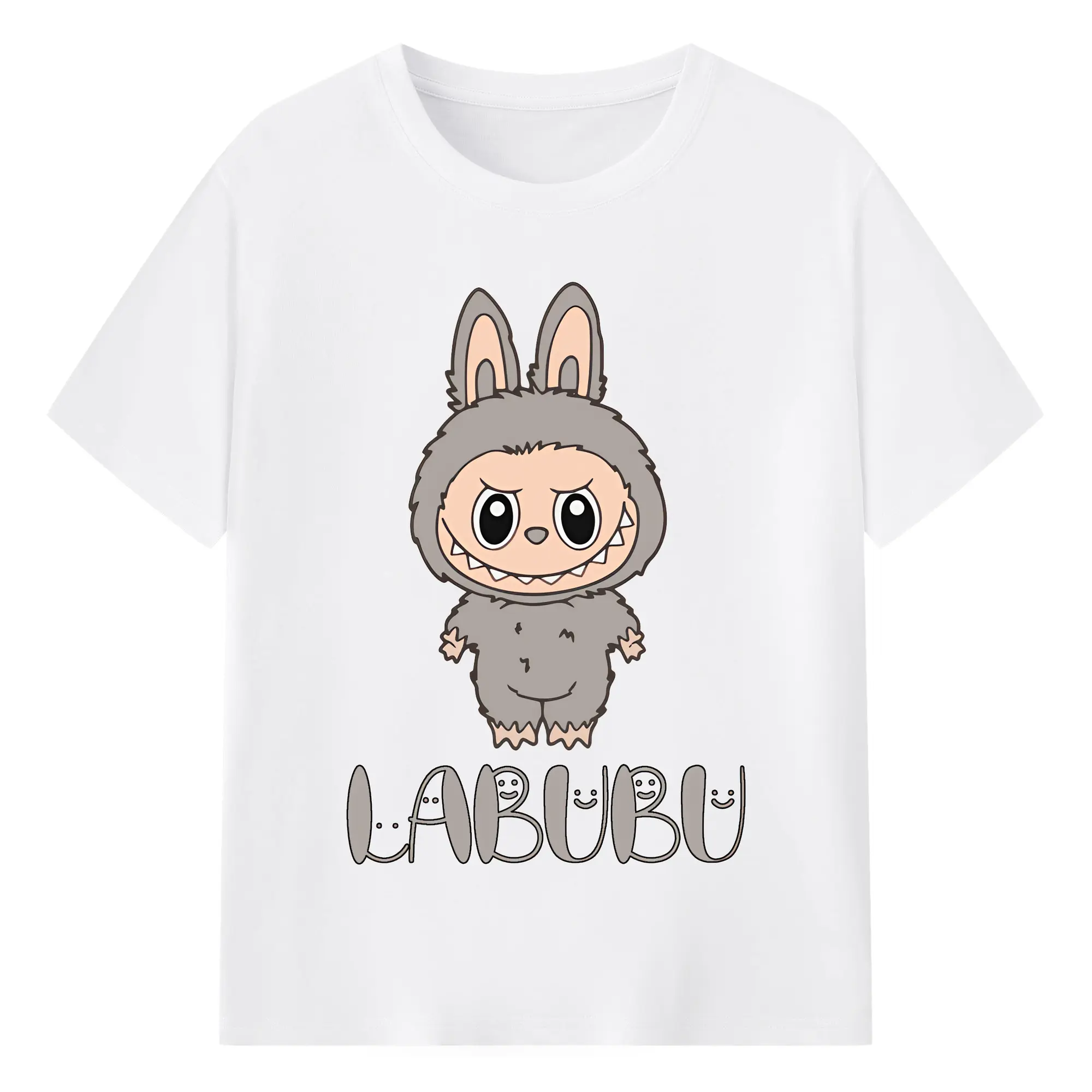 ラブブ グッズ ラブブ - 綿100％ 半袖Tシャツ ・ フロントプリント ・ 快適 通気性 ・ 日常使い 散歩 スポーツ用