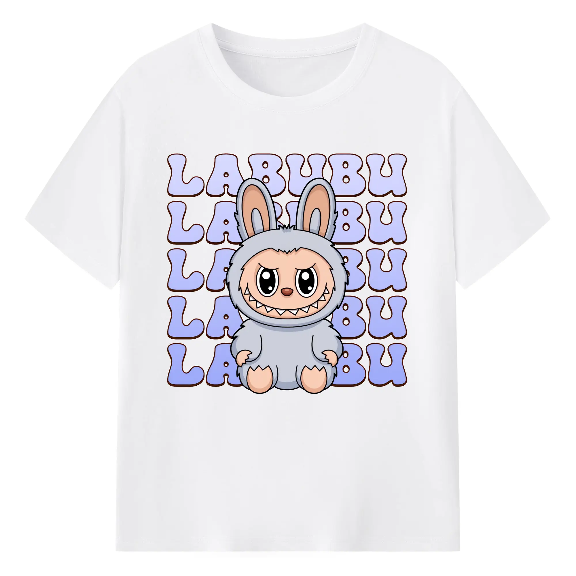 ラブブ グッズ ラブブ - 綿100％ 半袖Tシャツ ・ フロントプリント ・ 快適 通気性 ・ 日常使い 散歩 スポーツ用
