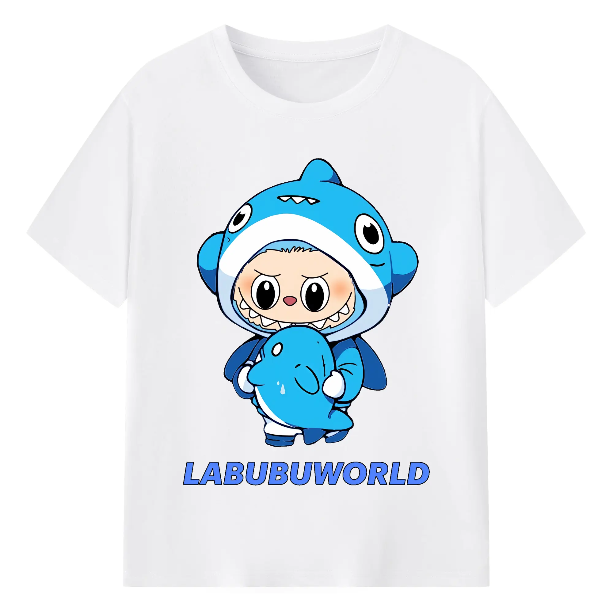 ラブブ グッズ ラブブ - 綿100％ 半袖Tシャツ ・ フロントプリント ・ 快適 通気性 ・ 日常使い 散歩 スポーツ用