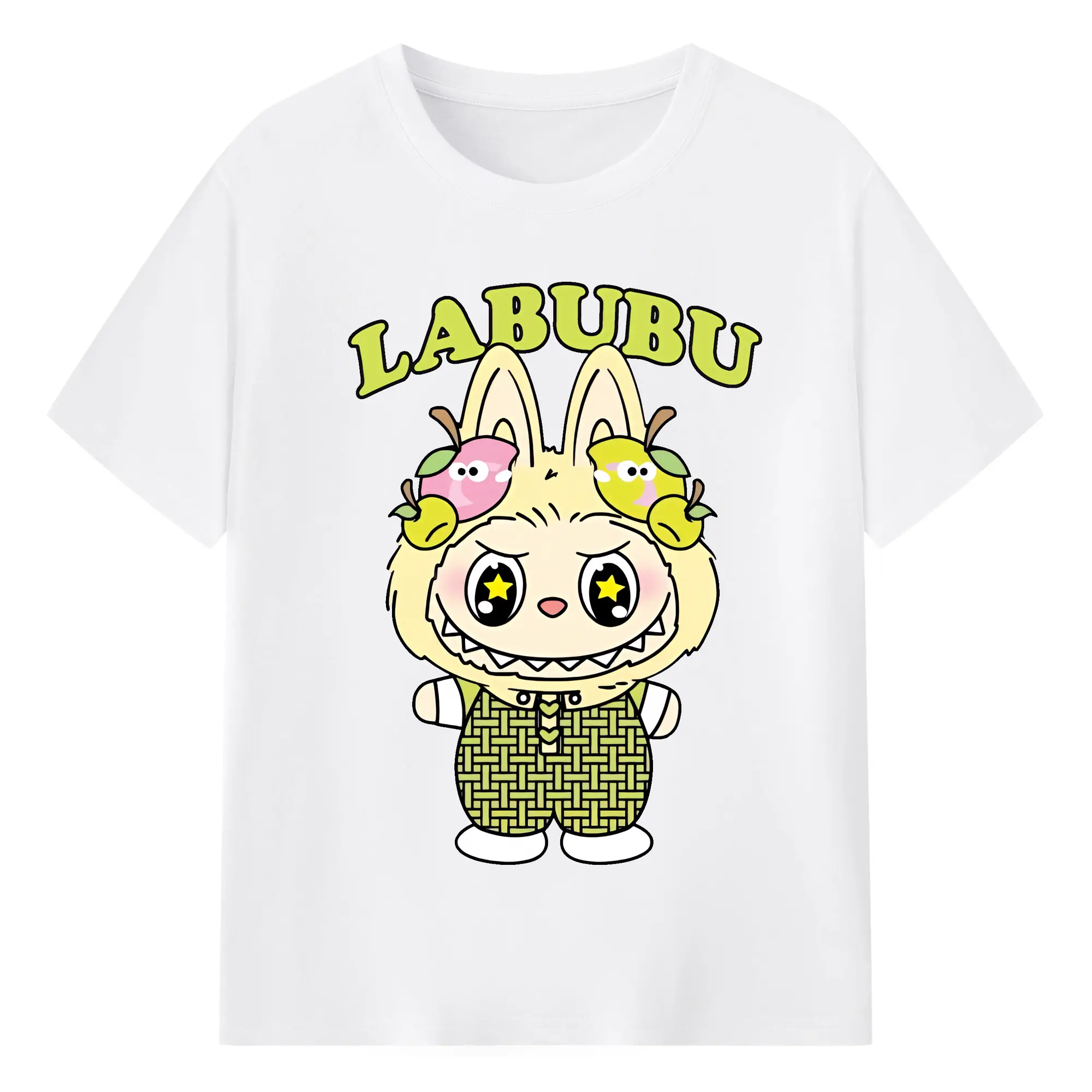 ラブブ グッズ ラブブ - 綿100％ 半袖Tシャツ ・ フロントプリント ・ 快適 通気性 ・ 日常使い 散歩 スポーツ用