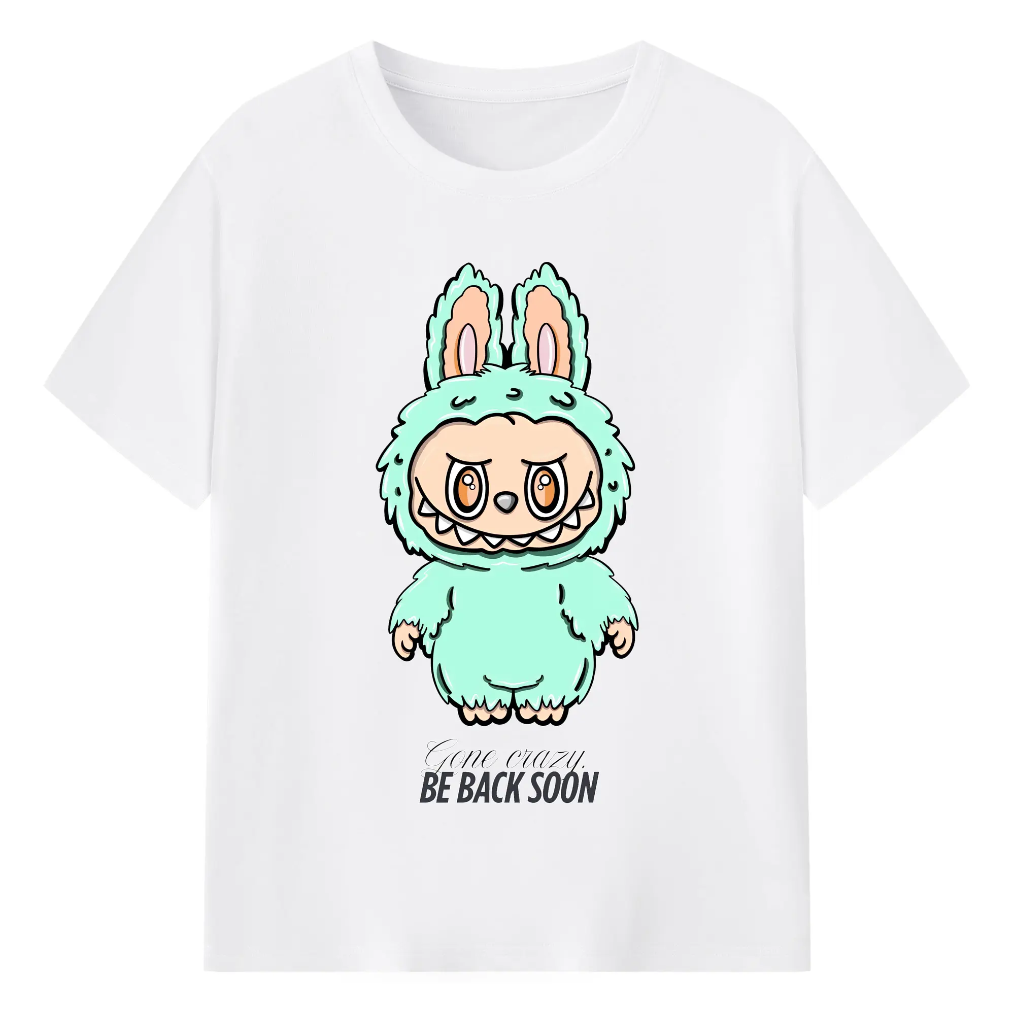 ラブブ グッズ ラブブ - 綿100％ 半袖Tシャツ ・ フロントプリント ・ 快適 通気性 ・ 日常使い 散歩 スポーツ用