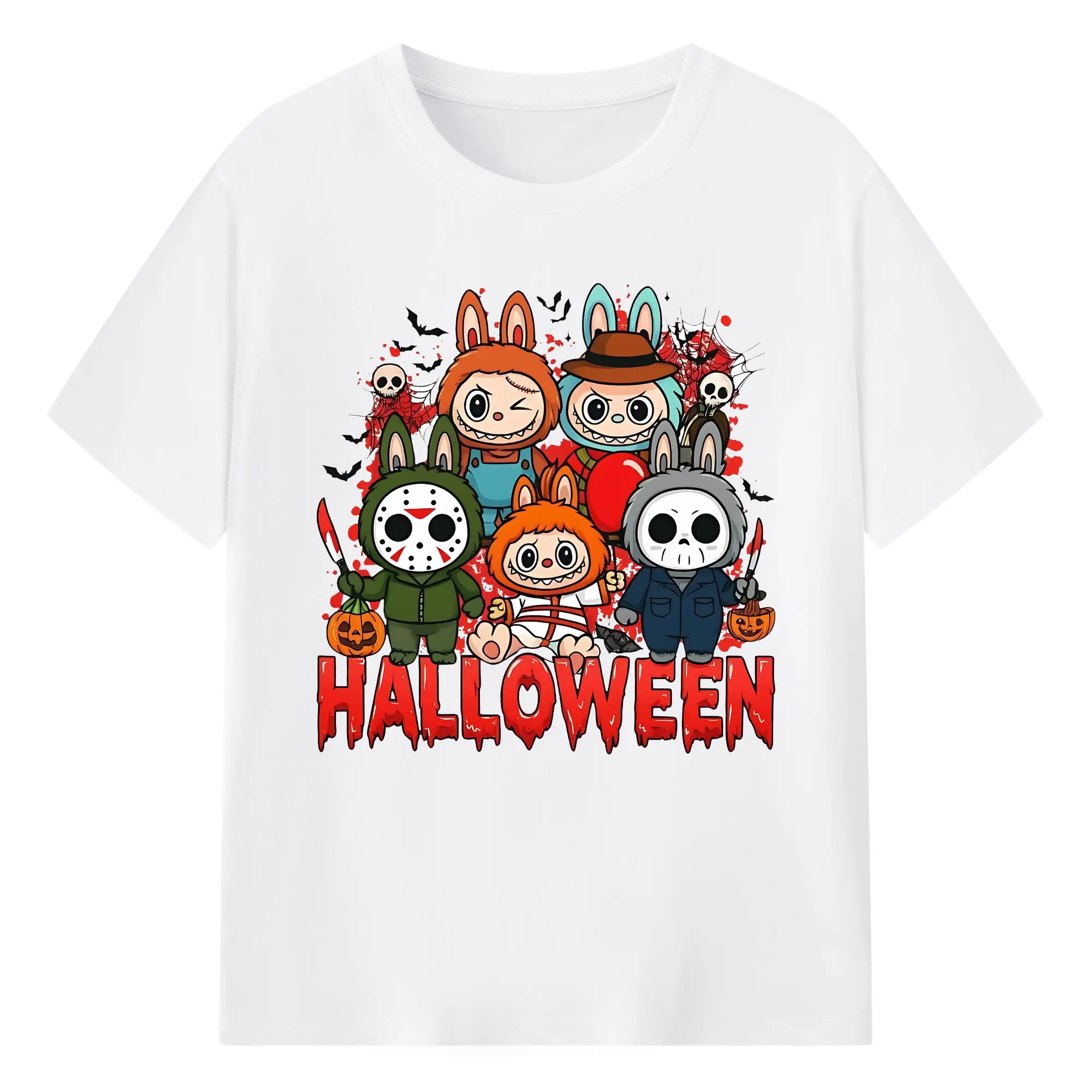 ラブブ グッズ ラブブ - 綿100％ 半袖Tシャツ ・ フロントプリント ・ 快適 通気性 ・ 日常使い 散歩 スポーツ用