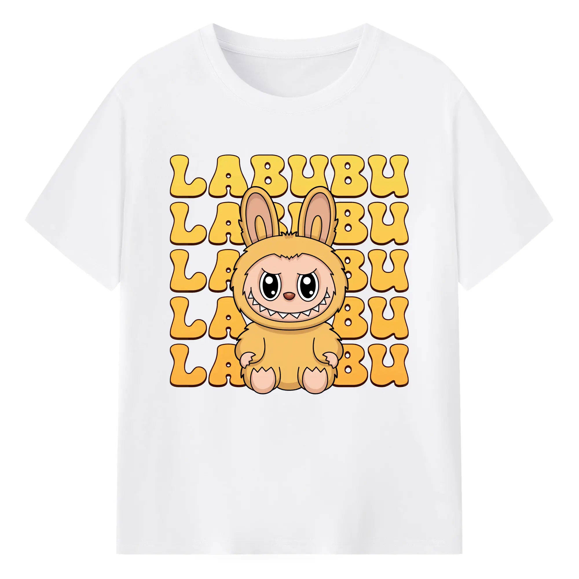 ラブブ グッズ ラブブ - 綿100％ 半袖Tシャツ ・ フロントプリント ・ 快適 通気性 ・ 日常使い 散歩 スポーツ用