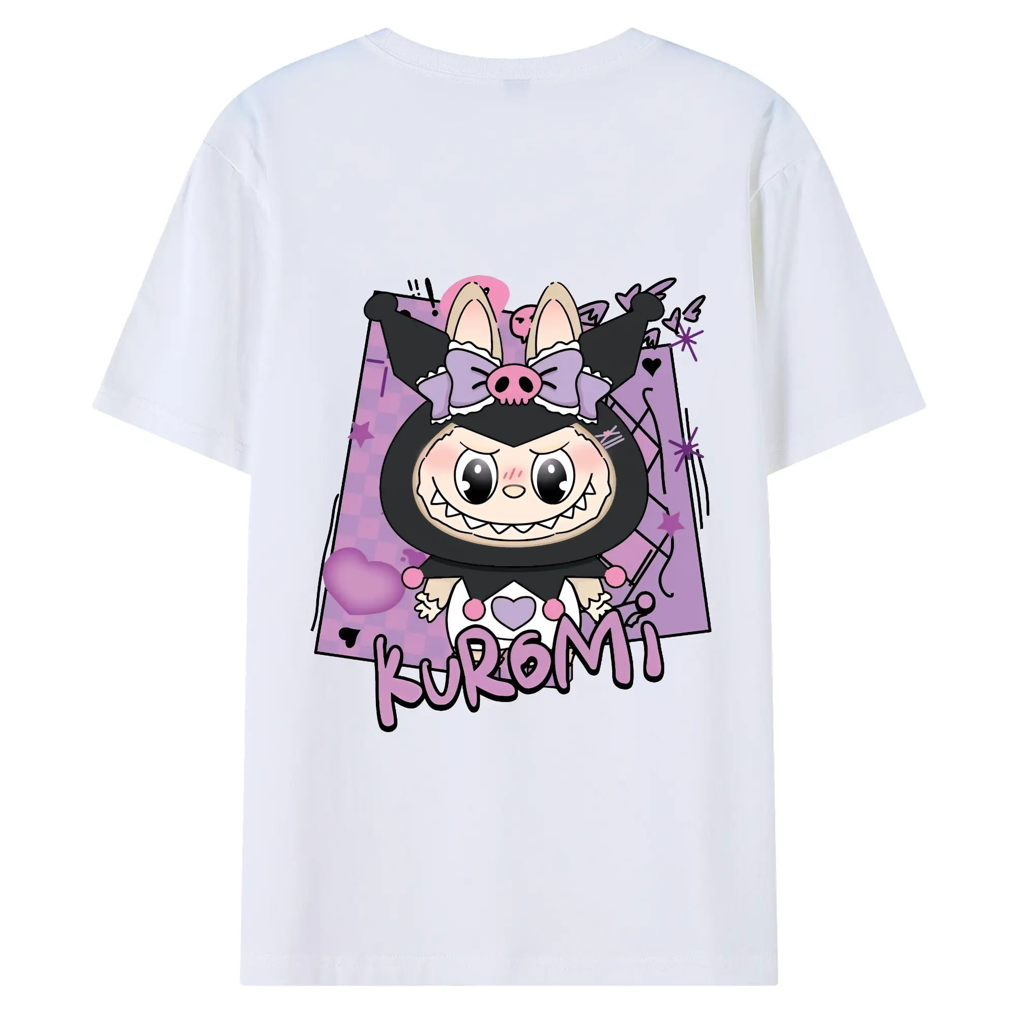 ラブブ グッズ ラブブ - 綿100％ 半袖Tシャツ ・ バックプリント ・ 快適 通気性 ・ 日常使い 散歩 スポーツ用